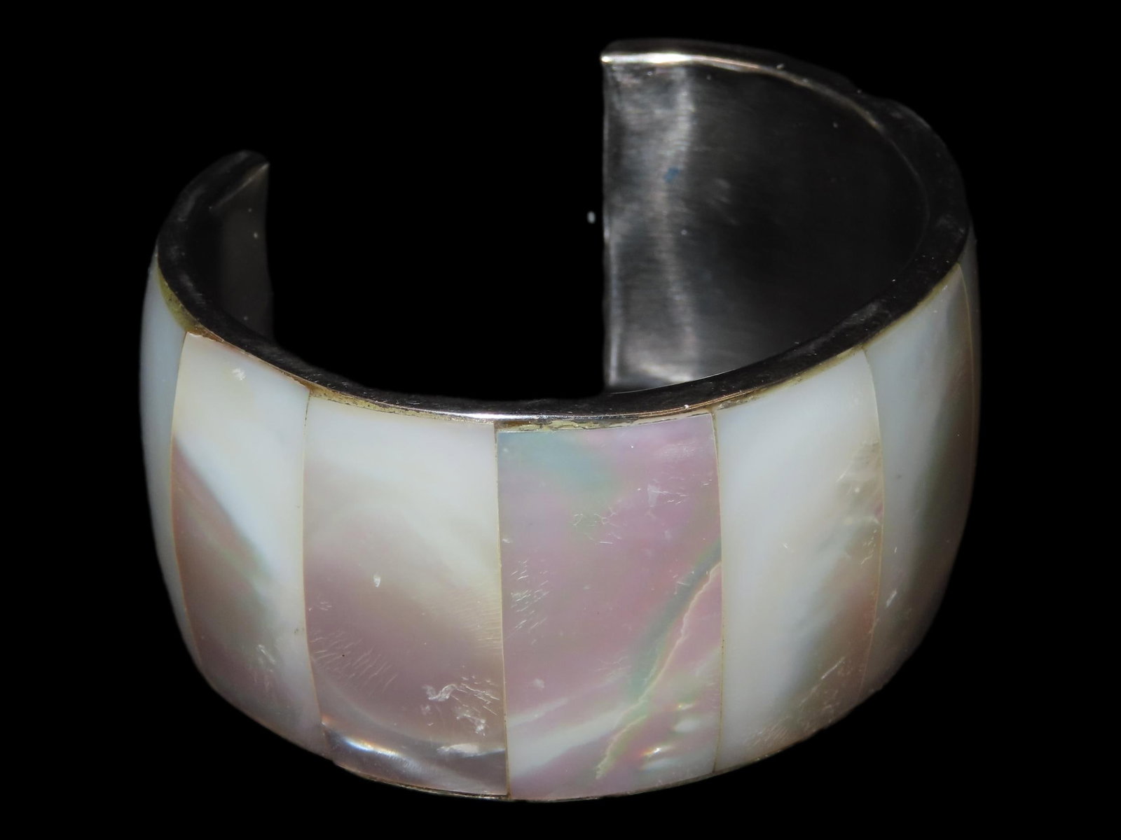 2 5/8" x 2 1/4" Abalone Shell Vintage Cuff Bracelet from Old Southwestern Trading Post: 2 5/8" x 2 1/4" Abalone Shell Vintage Cuff Bracelet from Old Southwestern Trading Post
