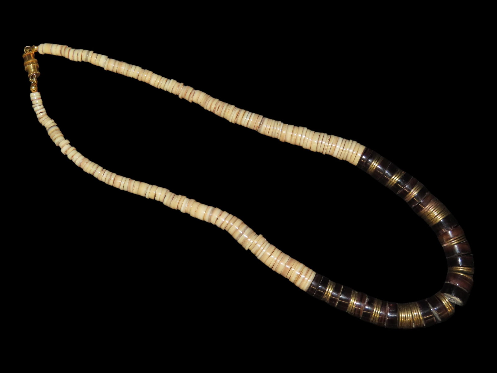 16" Vintage Dentiliam Bead Necklace, From Old Southwestern Trading Post: 16" Vintage Dentiliam Bead Necklace, From Old Southwestern Trading Post