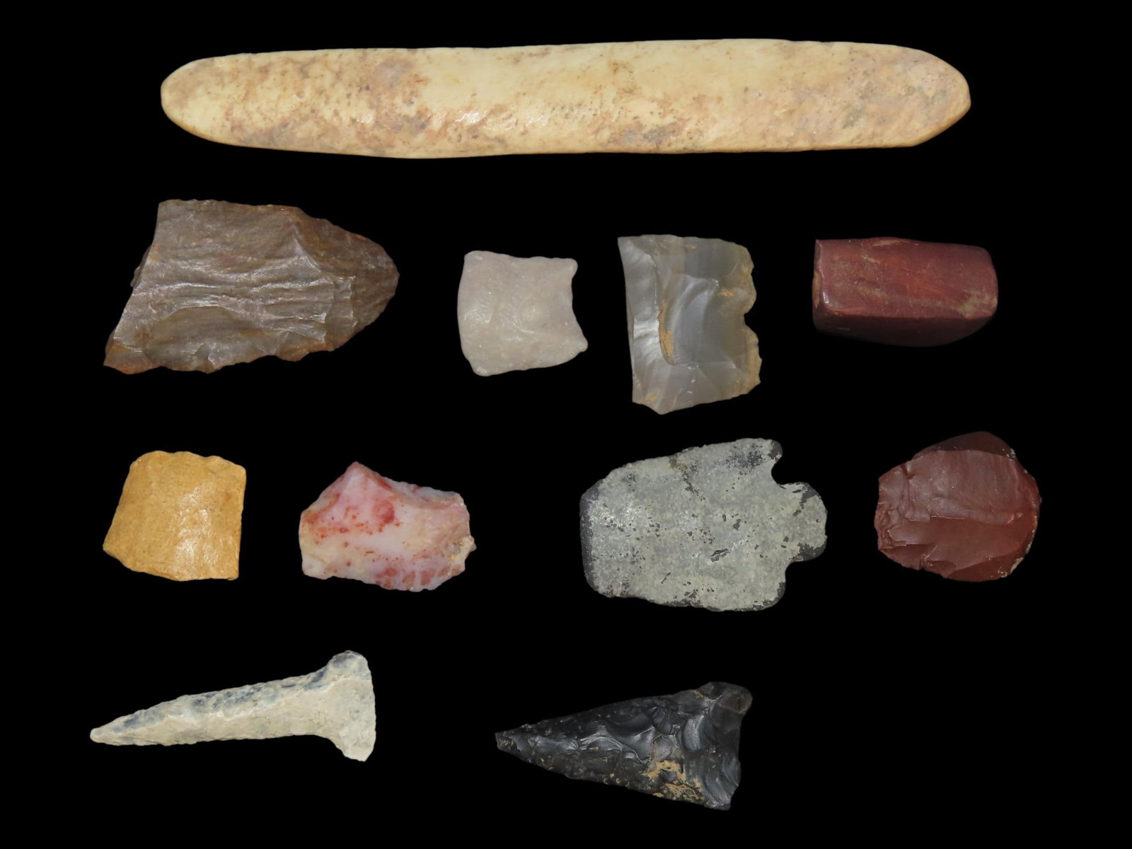 Lot of Artifacts and Bone Awl, All from the Dakotas: Lot of Artifacts and Bone Awl, All from the Dakotas