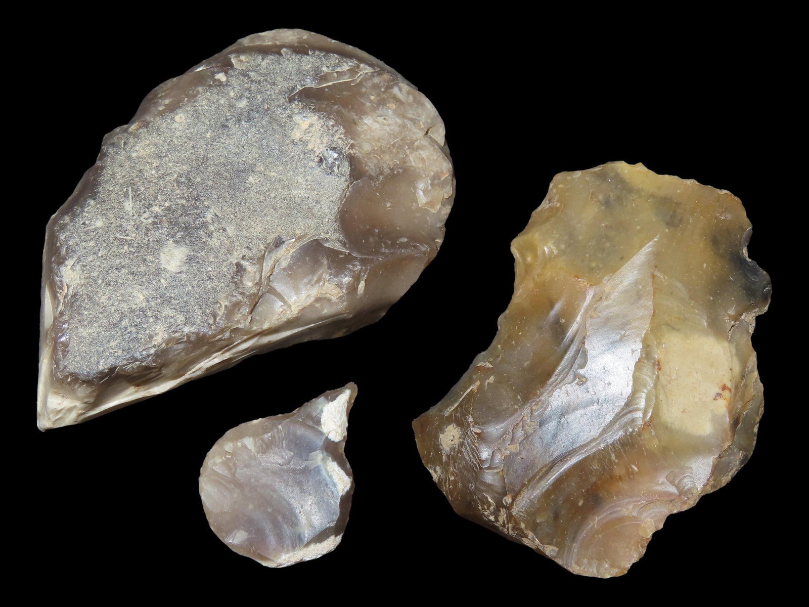 Mesolithic Inverted Scrapers, Found at Kelling Heath, North Coast Norfolk, England, Info Cards: Mesolithic Inverted Scrapers, Found at Kelling Heath, North Coast Norfolk, England, Info Cards Included