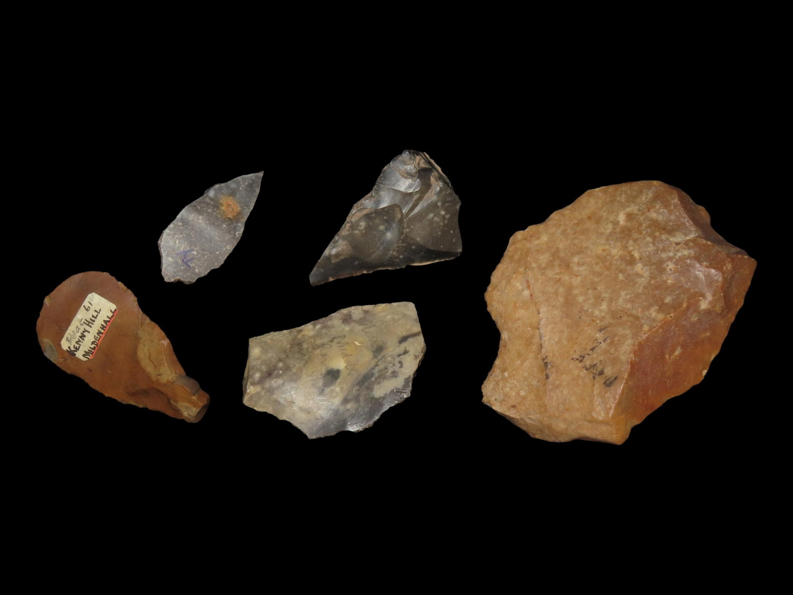 Lot of Neolithic Flint Tools, Blades and Scrapers from Europe, Info Cards Included (1 of 10)