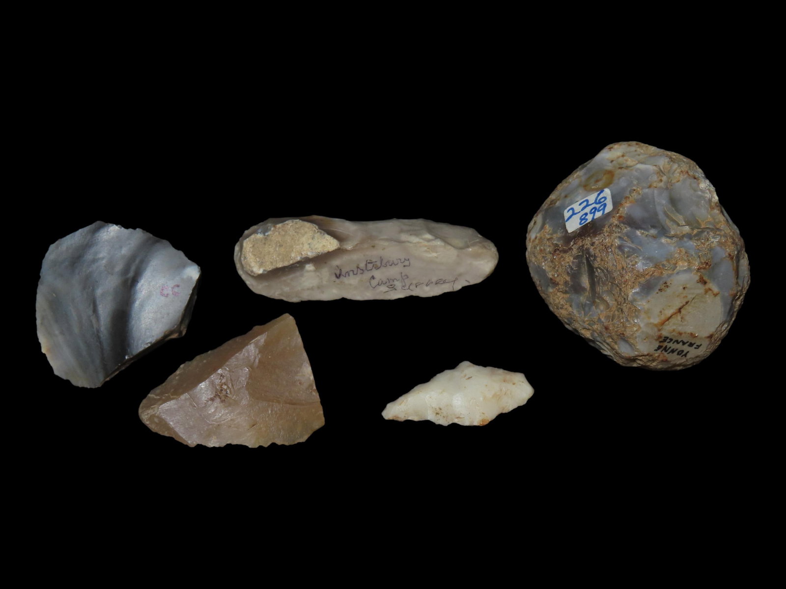 Lot of Neolithic Flint Tools, Blades and Scrapers from Europe, Info Cards Included (1 of 4)