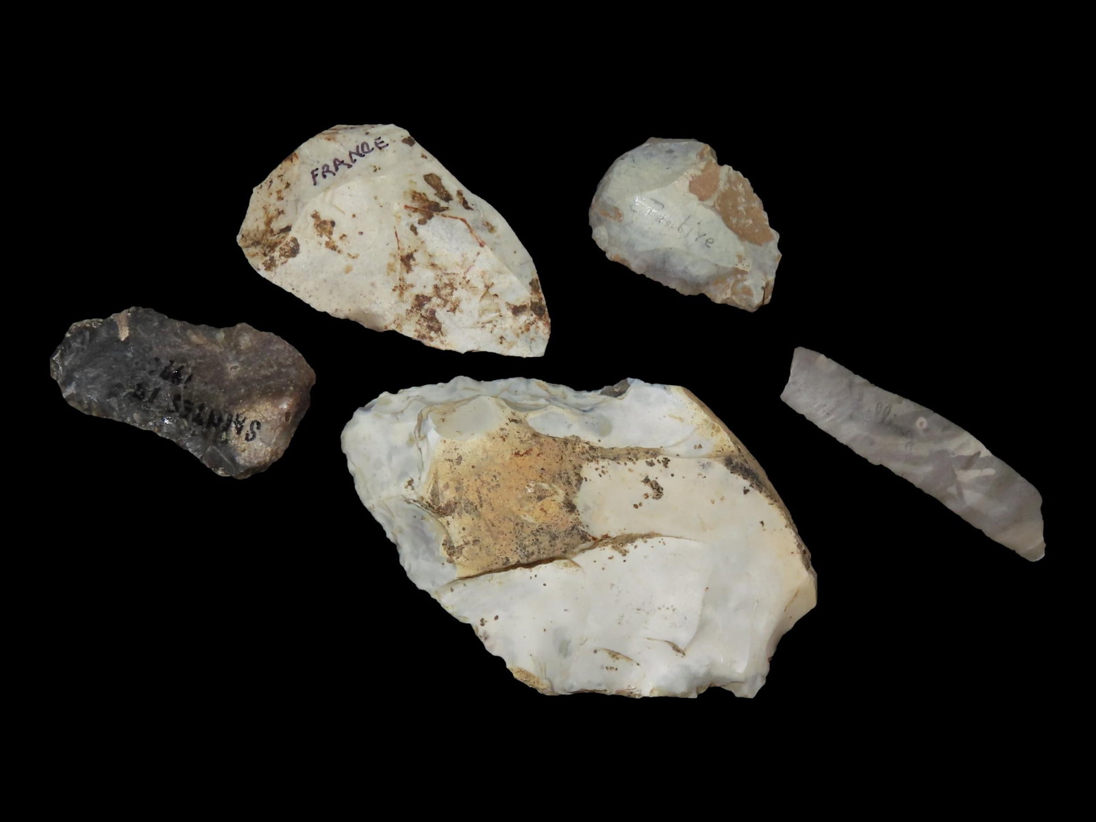 Lot of Neolithic Flint Tools, Blades and Scrapers from Europe, Info Cards Included (1 of 8)