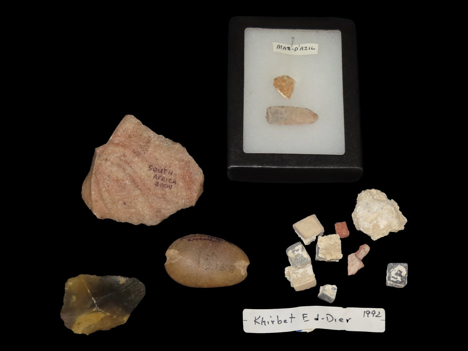 Lot of Flint Stone Tool and Flint from Europe and South Africa, Info Card Included (1 of 7)