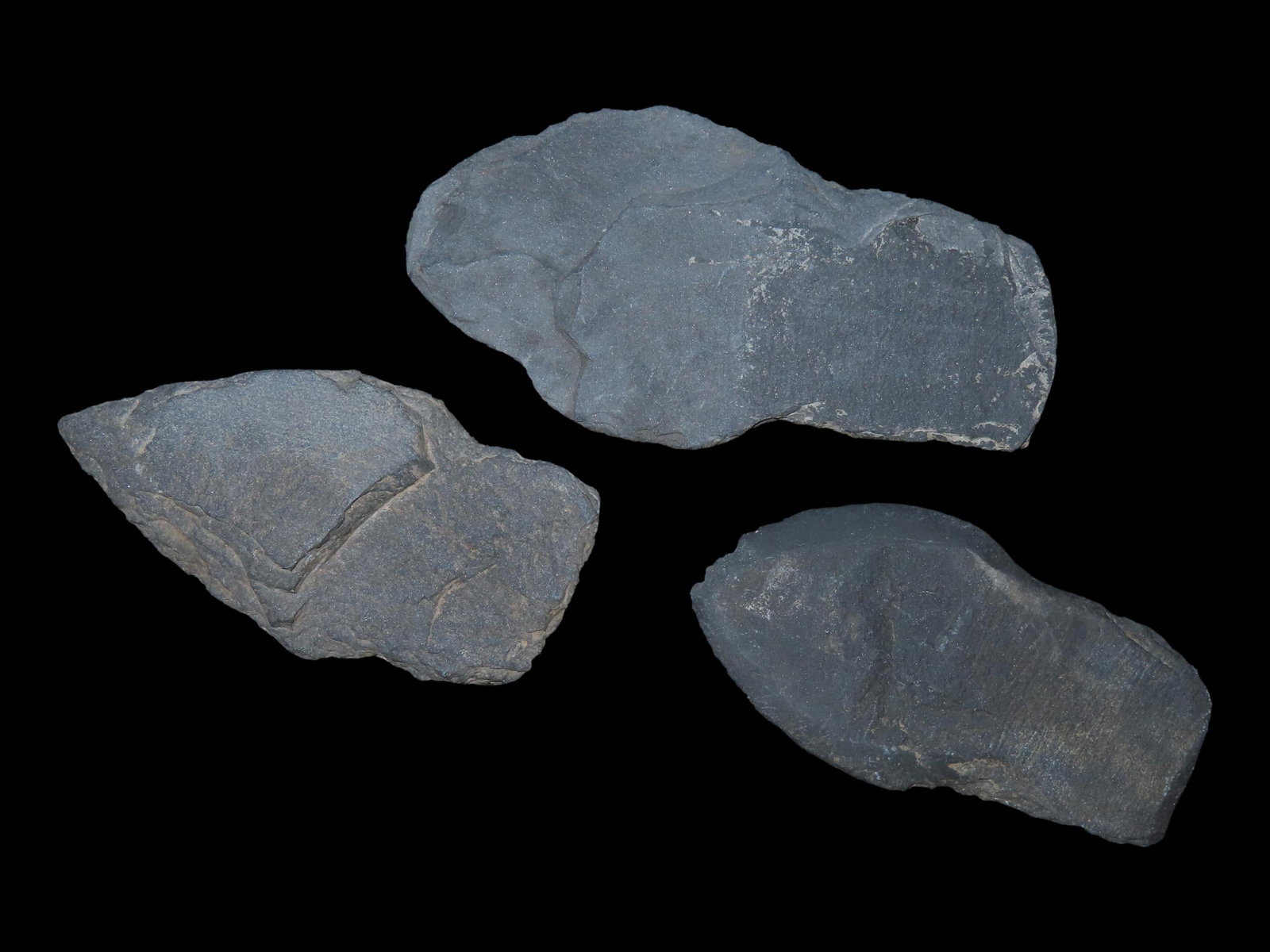 Lot of 3 Eskimo Slate Arrowheads, Bering Sea, Alaska: Lot of 3 Eskimo Slate Arrowheads, Bering Sea, Alaska