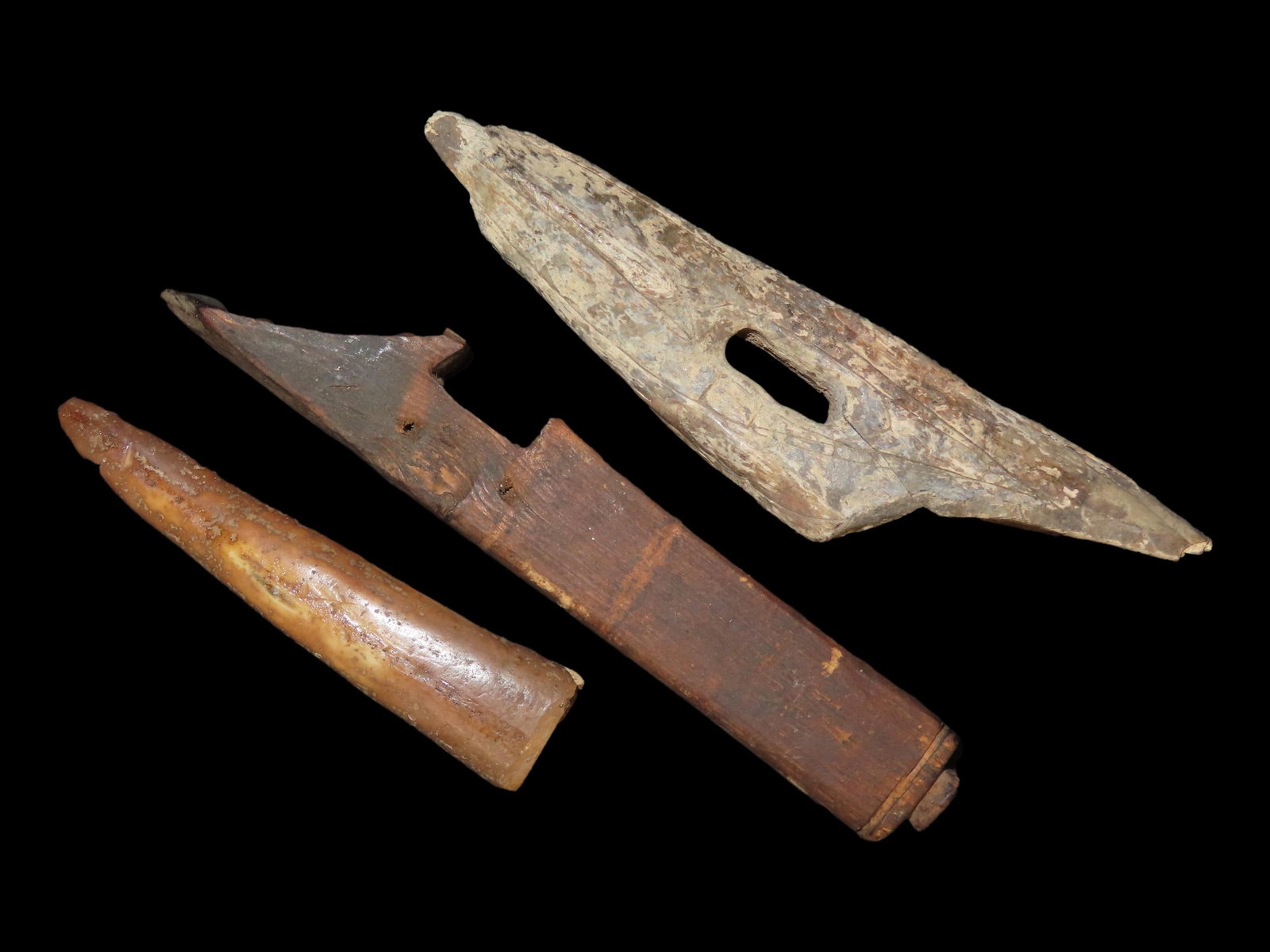 Lot of 3 Eskimo Artifacts and Tools, Bering Sea, Alaska (1 of 18)