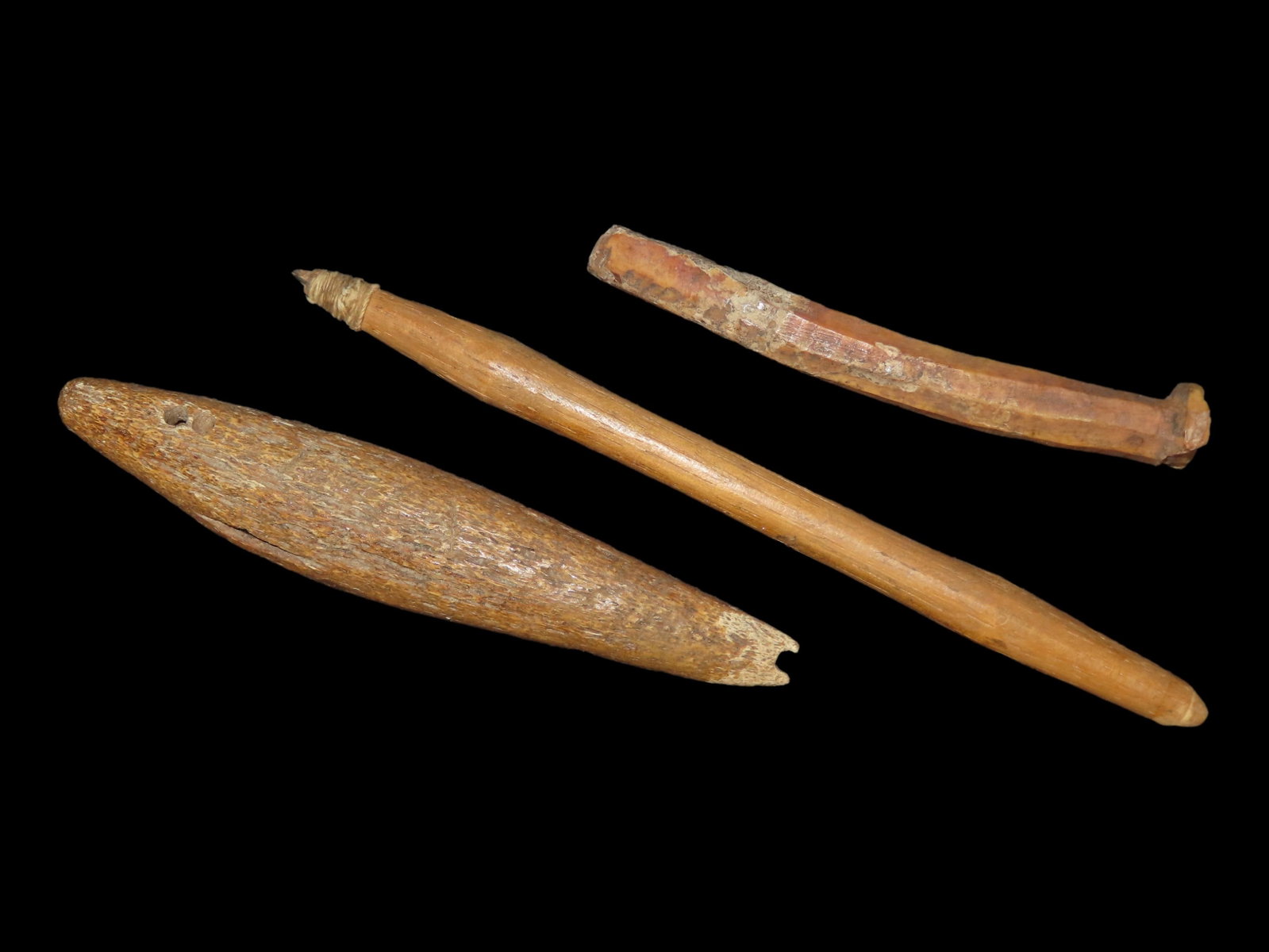 Lot of 3 Artifacts, One Tattooing Piece, Plug Pendant (1 of 15)