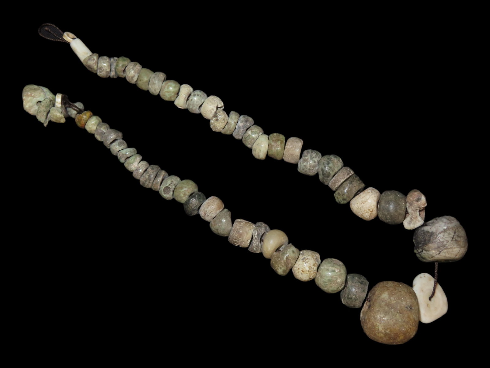 Strand of Bone and Shell Beads from Bering Sea, Alaska (1 of 6)