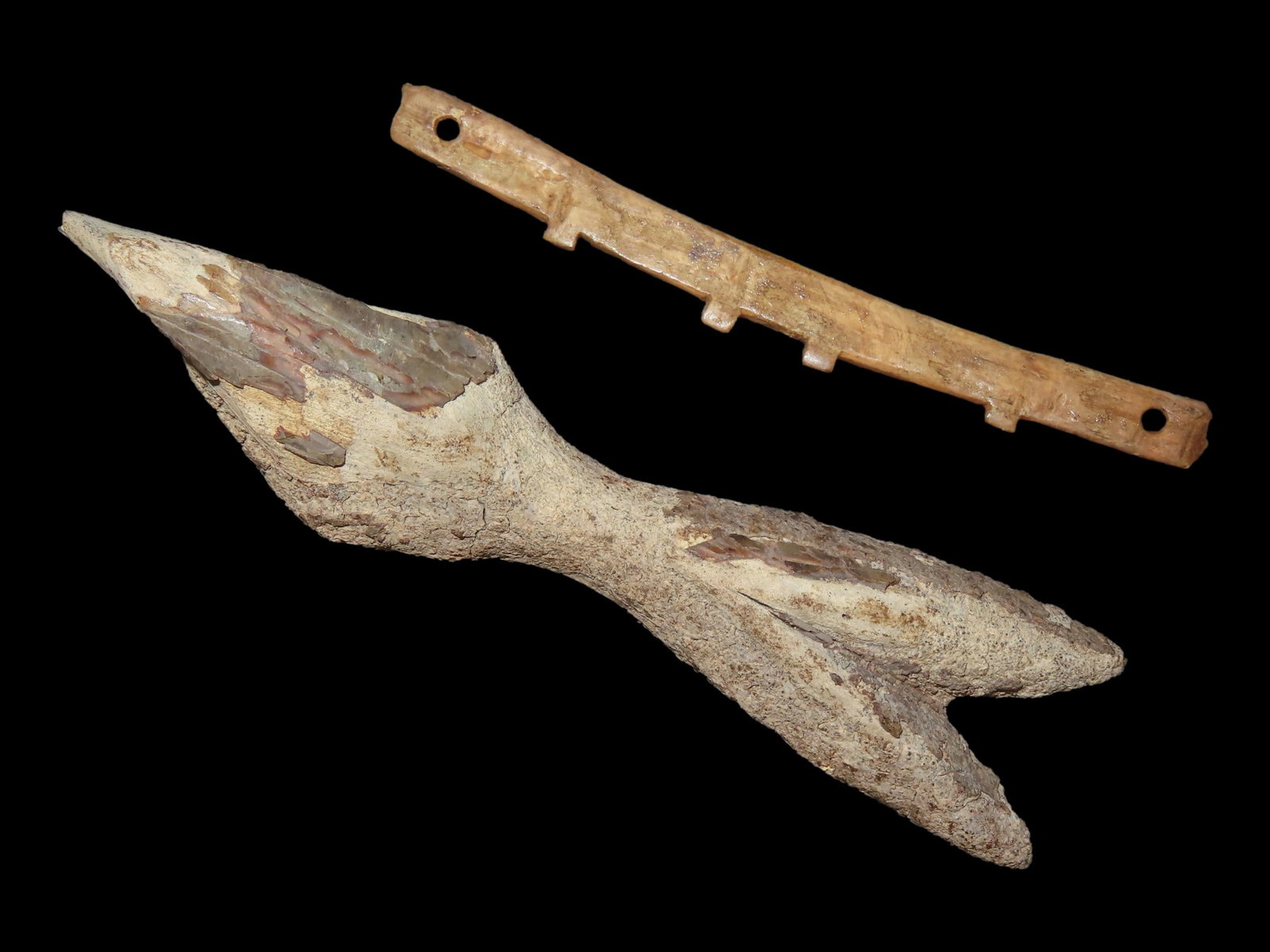 Eskimo Bone Net Gauge and Ornament, Bering Sea, Alaska (1 of 11)