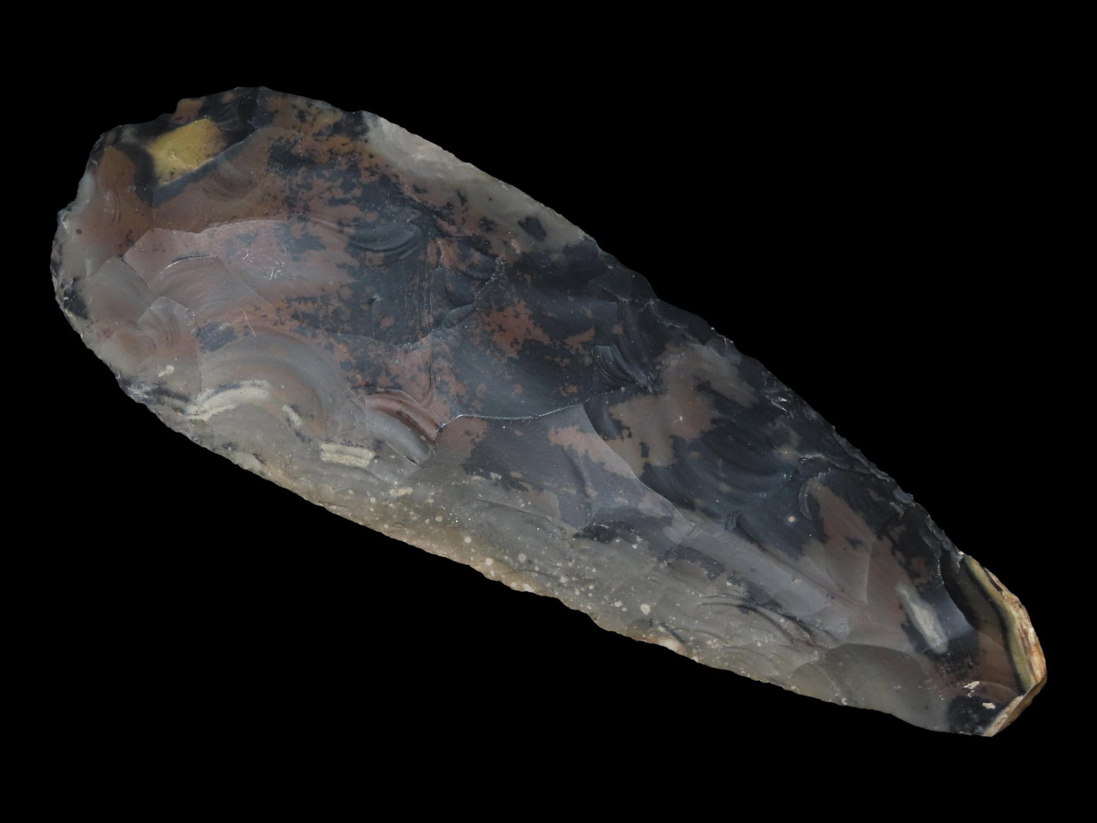 8 1/2â€? Pre-Columbian Mayan Blade, Found in Belize, Made of Great Colorful Material: 8 1/2â€? Pre-Columbian Mayan Blade, Found in Belize, Made of Great Colorful Material