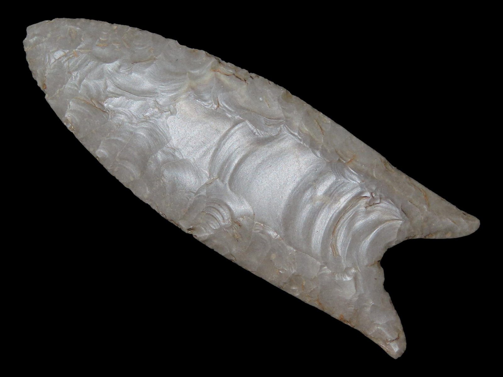 3 1/2" Debert, Stermer COA, Fluted, Indiana Hornstone, Found in Kentucky, Ex. Walt McIntire (1 of 9)