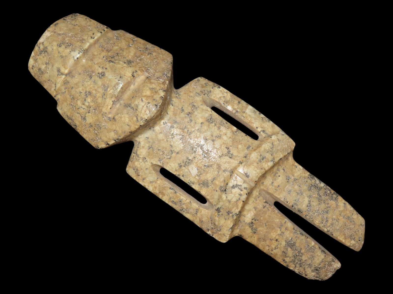 8" Pre-Columbian Mezcala Stone Axe God, Guerrero, 700 BC - 300 AD: 8" Pre-Columbian Mezcala Stone Axe God, Guerrero, 700 BC - 300 AD