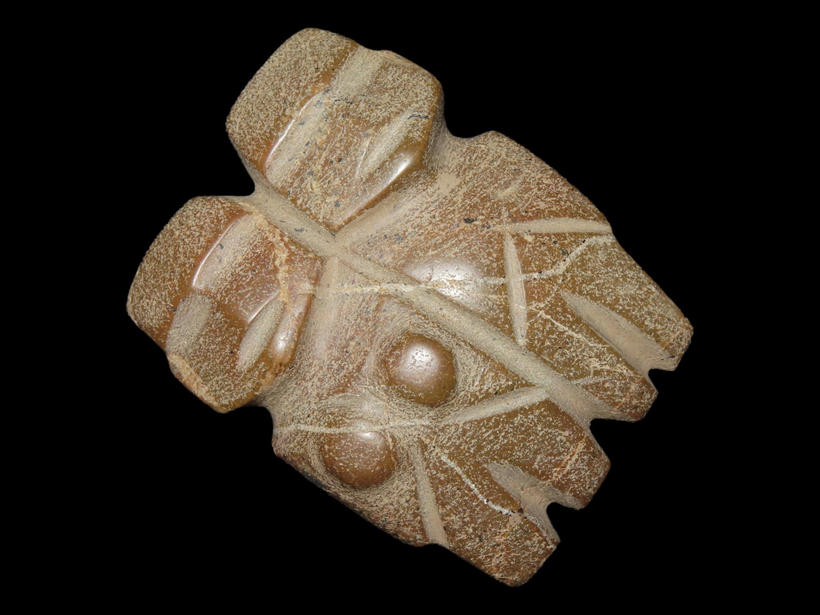 8" Pre-Columbian Male and Female Mezcala Stone Axe God, Guerrero, 700 BC - 300 AD: 8" Pre-Columbian Male and Female Mezcala Stone Axe God, Guerrero, 700 BC - 300 AD