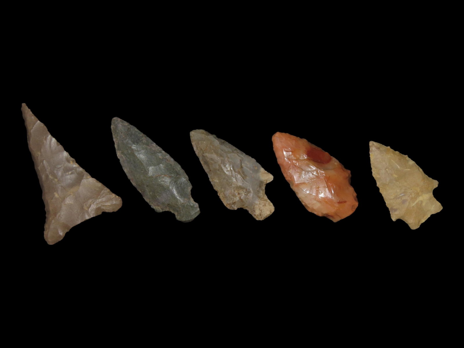 Lot of 5 Archaic/Woodland Arrowheads, Benton Co., Tennessee (1 of 7)
