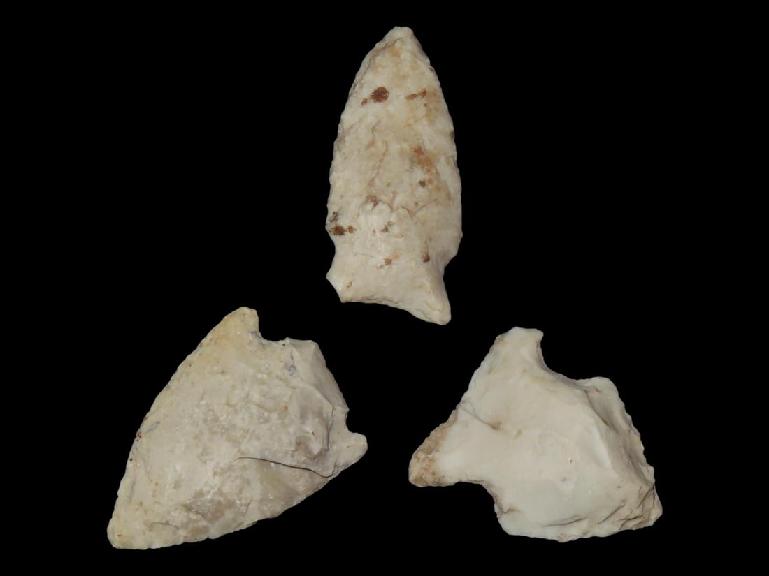 Lot of 3 Archaic/Woodland Points, DeKalb Co., Illinois (1 of 5)