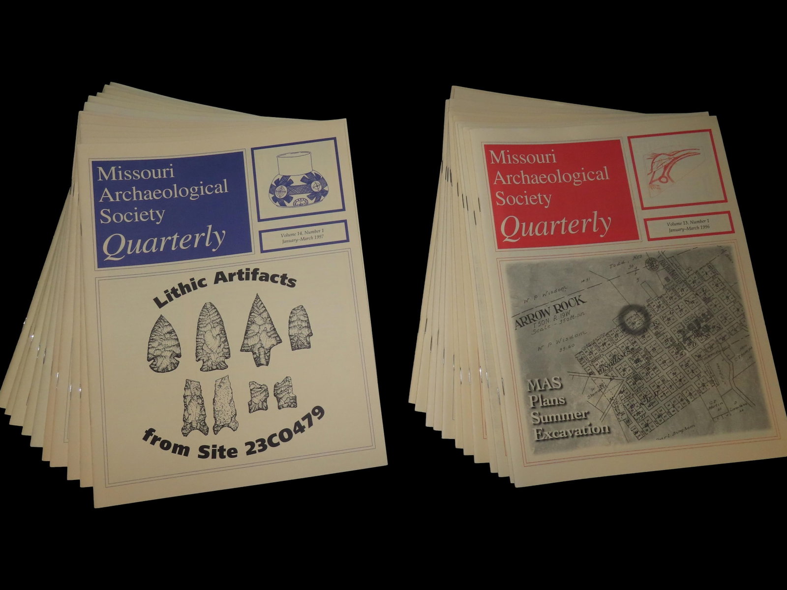 MISSOURI ARCHAEOLOGICAL SOCIETY QUARTERLY, LOT OF MULTIPLES MAGAZINES (1 of 5)