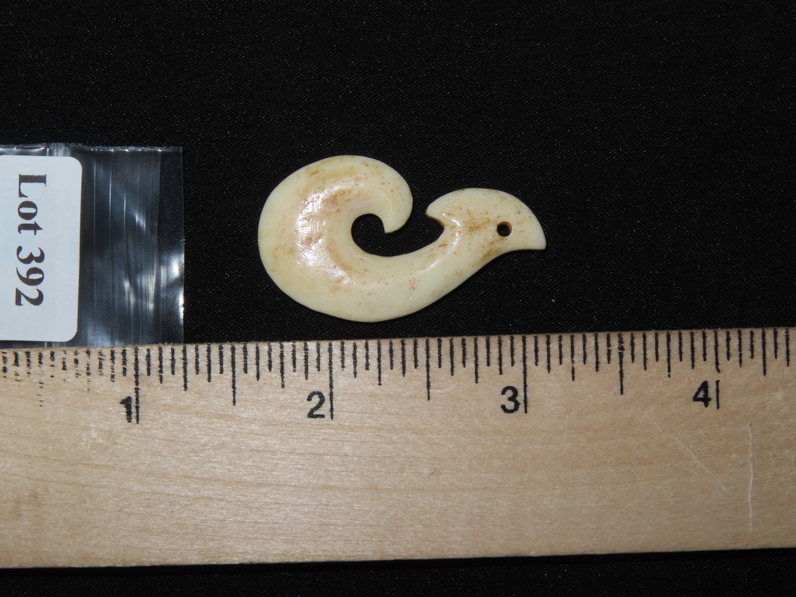 Small Hook Bone Effigy Pendant - 4