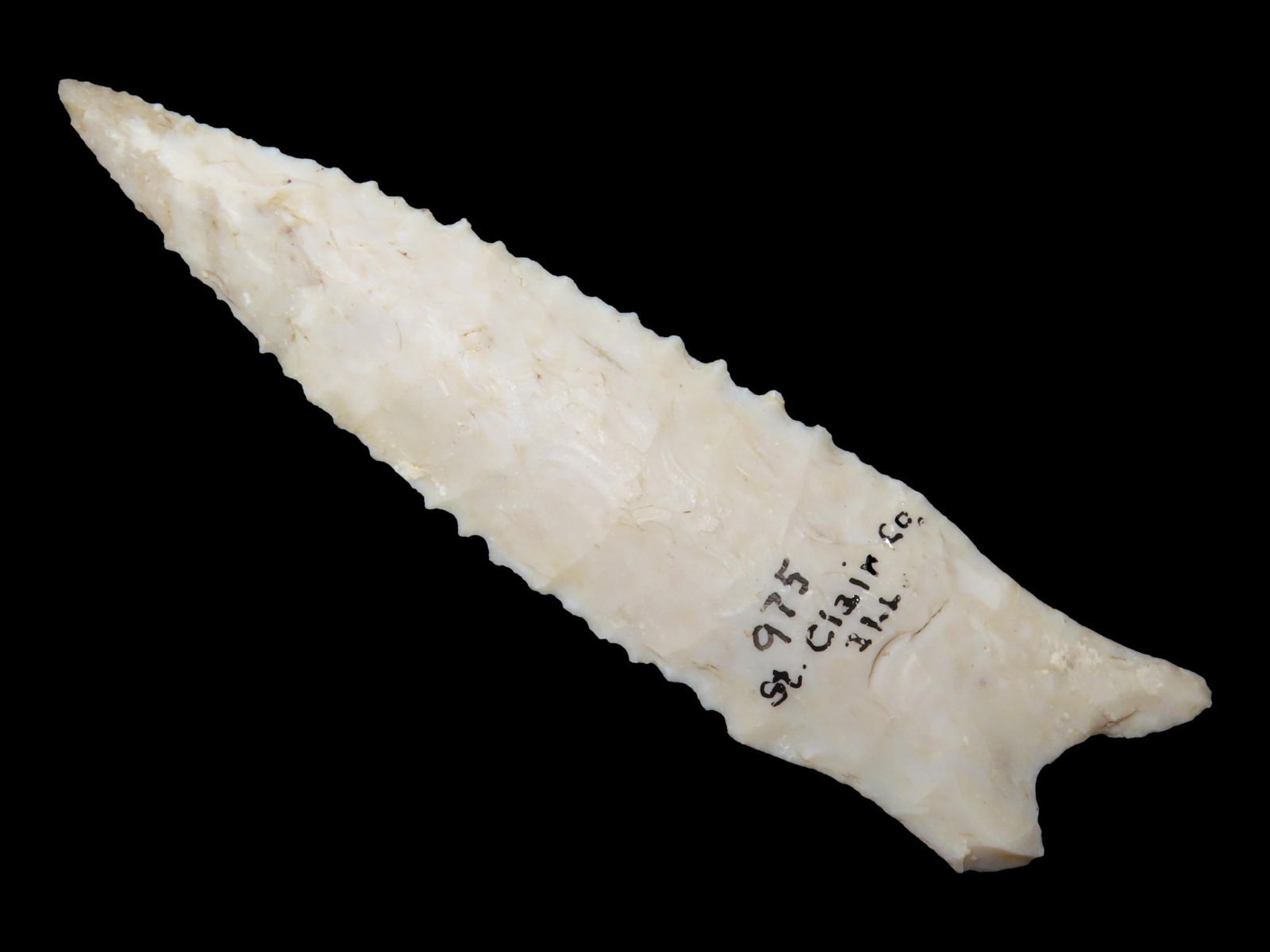 Incredible 4" Serrated Dalton, St. Clair Co. Illinois. Motley COA. Made from a beautiful piece of (1 of 7)