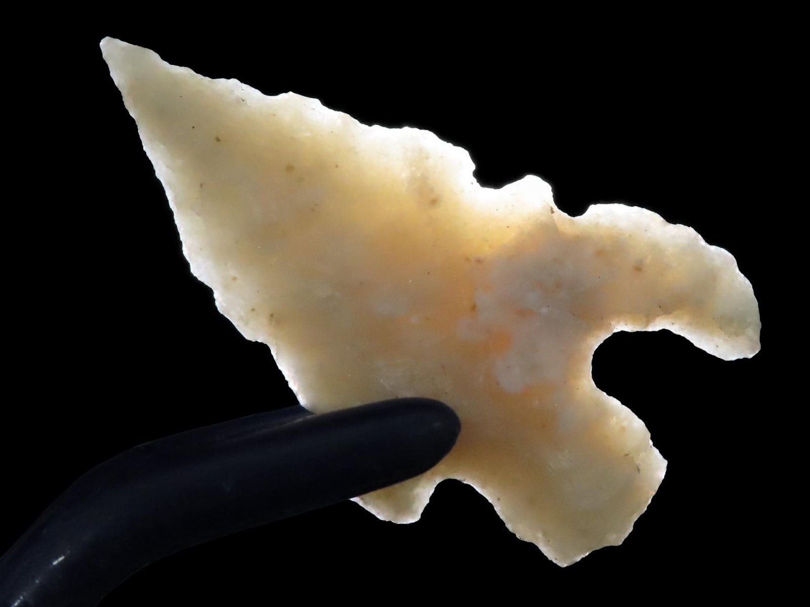 Outstanding Texas Bird Point, Charcos Serrated Eccentric Arrowhead. Translucent. Found in Uvalde (1 of 5)