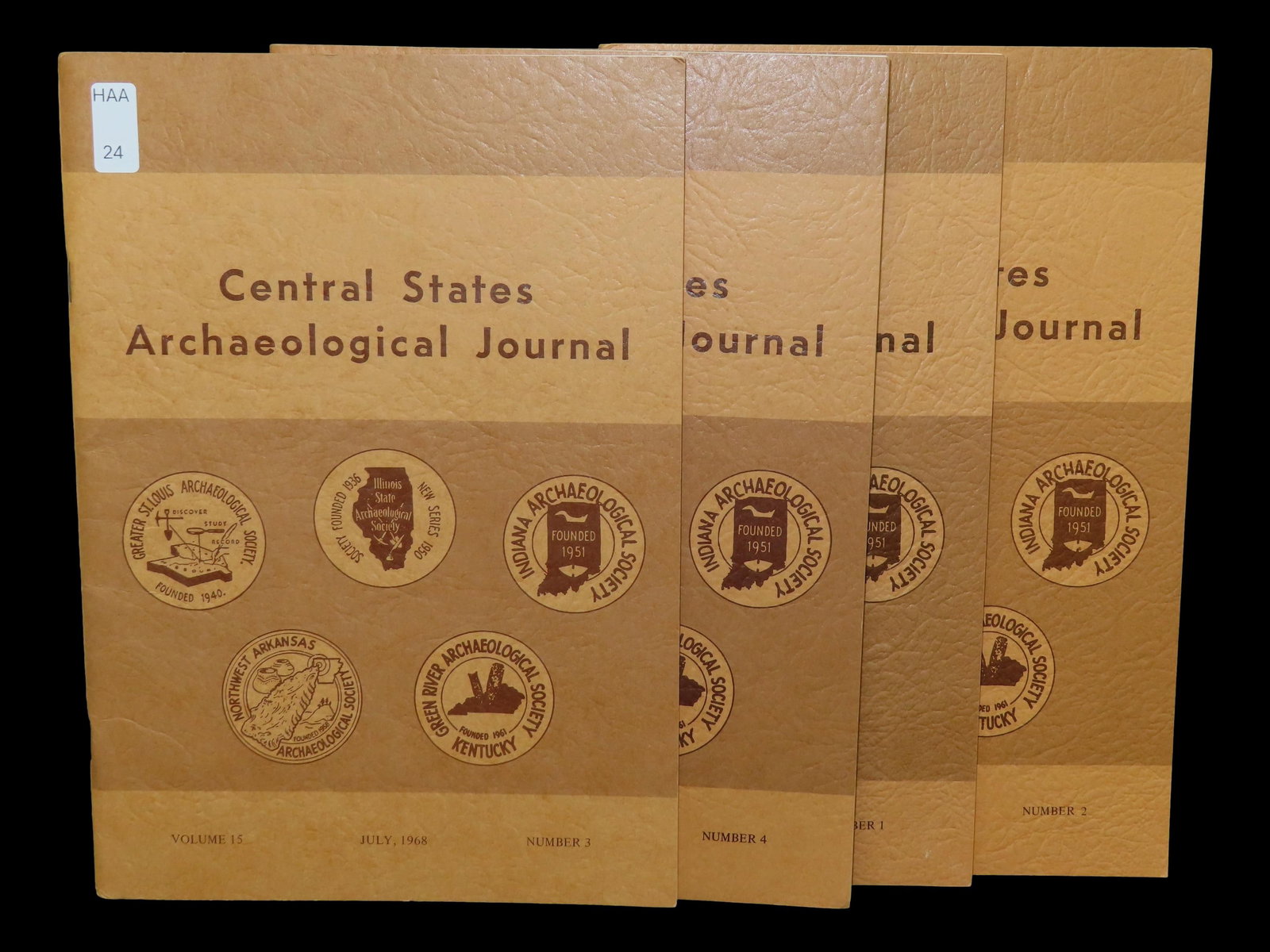 FULL SET OF 1968 CENTRAL STATES ARCHAEOLOGICAL JOURNALS. FULL OF TONS OF GREAT PICS & ARTICLES ON: FULL SET OF 1968 CENTRAL STATES ARCHAEOLOGICAL JOURNALS. FULL OF TONS OF GREAT PICS & ARTICLES ON ANCIENT COPPER ARTIFACTS, FISH HOOKS, PALEO CLOVIS, PIPES, BIRDSTONES, AXES, BANNERSTONES, EFFIGY POTT