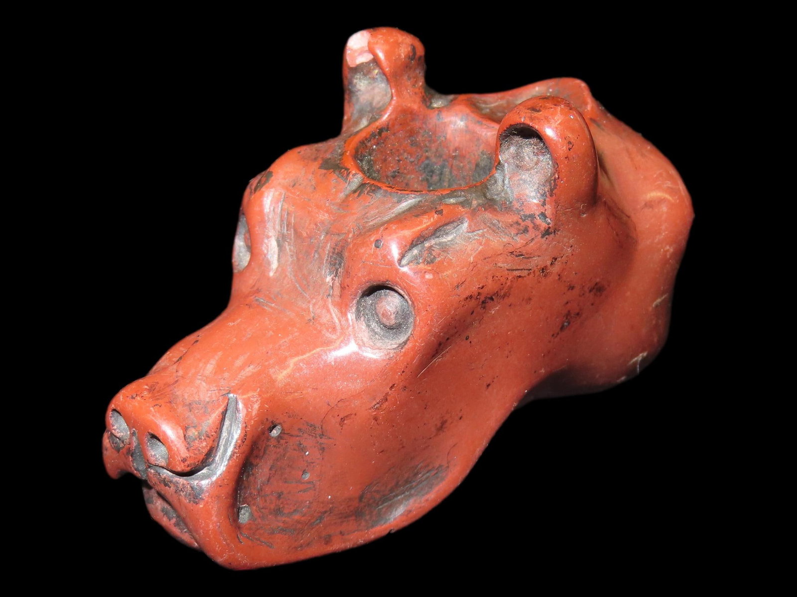 2 1/2" Historic Catlinite Effigy Pipe from the Midwest. Motley COA. Incredible Aartistic Design, (1 of 10)