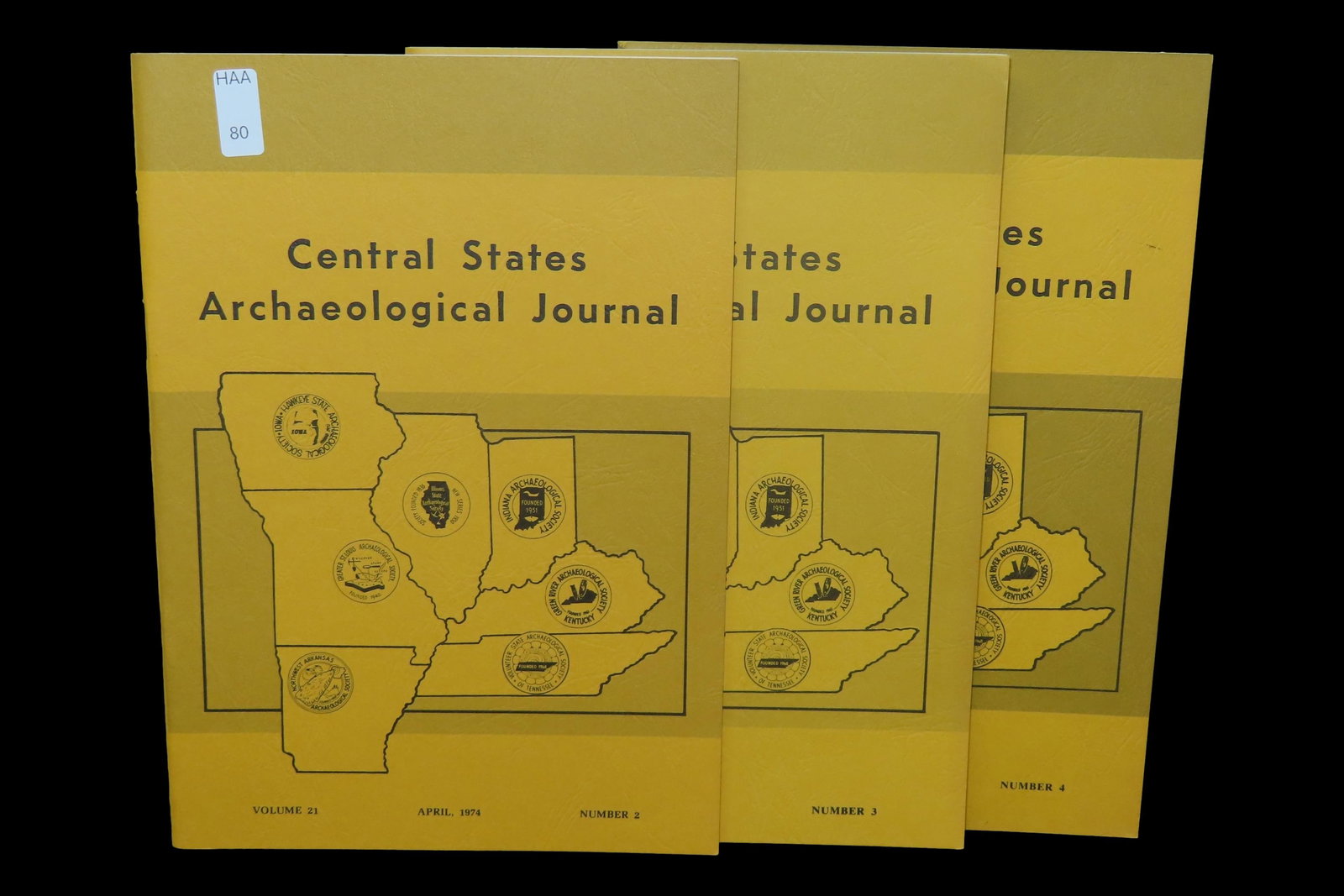 SET OF 1974 CENTRAL STATES ARCHAEOLOGICAL JOURNALS. FULL OF TONS OF GREAT PICS & ARTICLES ON PALEO (1 of 3)