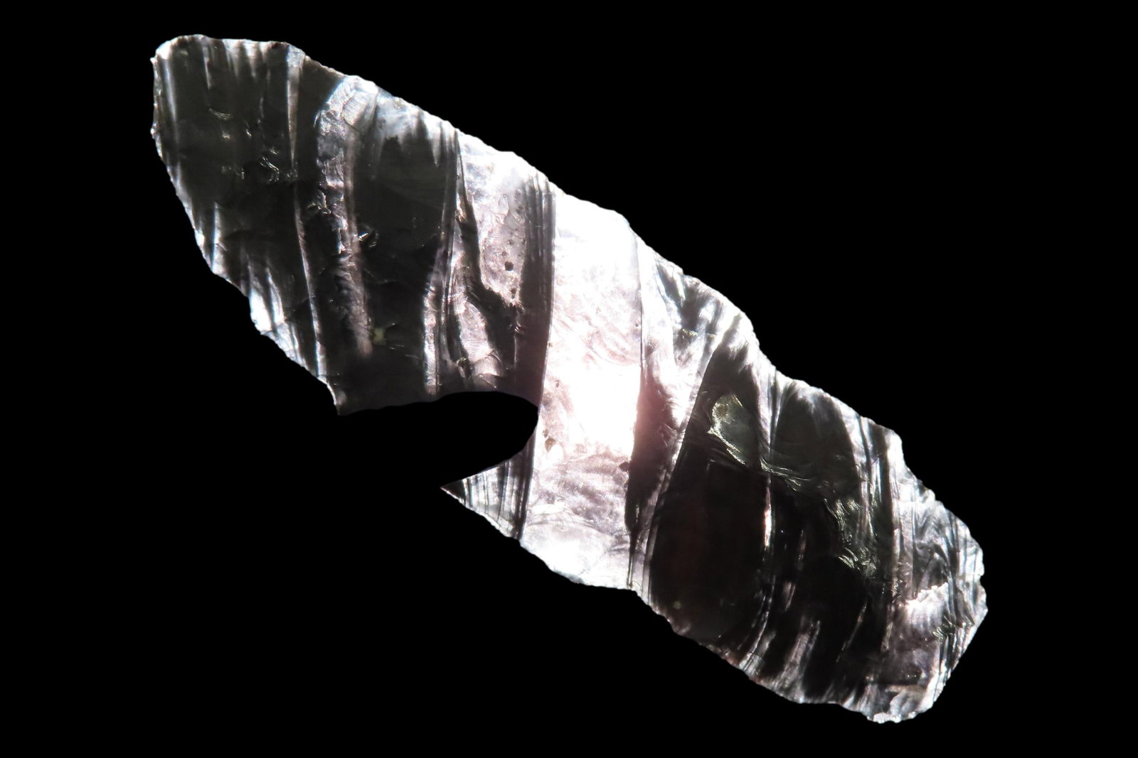 Translucent Striped Obsidian Eden, Lake Co. Oregon. Stermer & Motley COA's. Highly translucent (1 of 9)