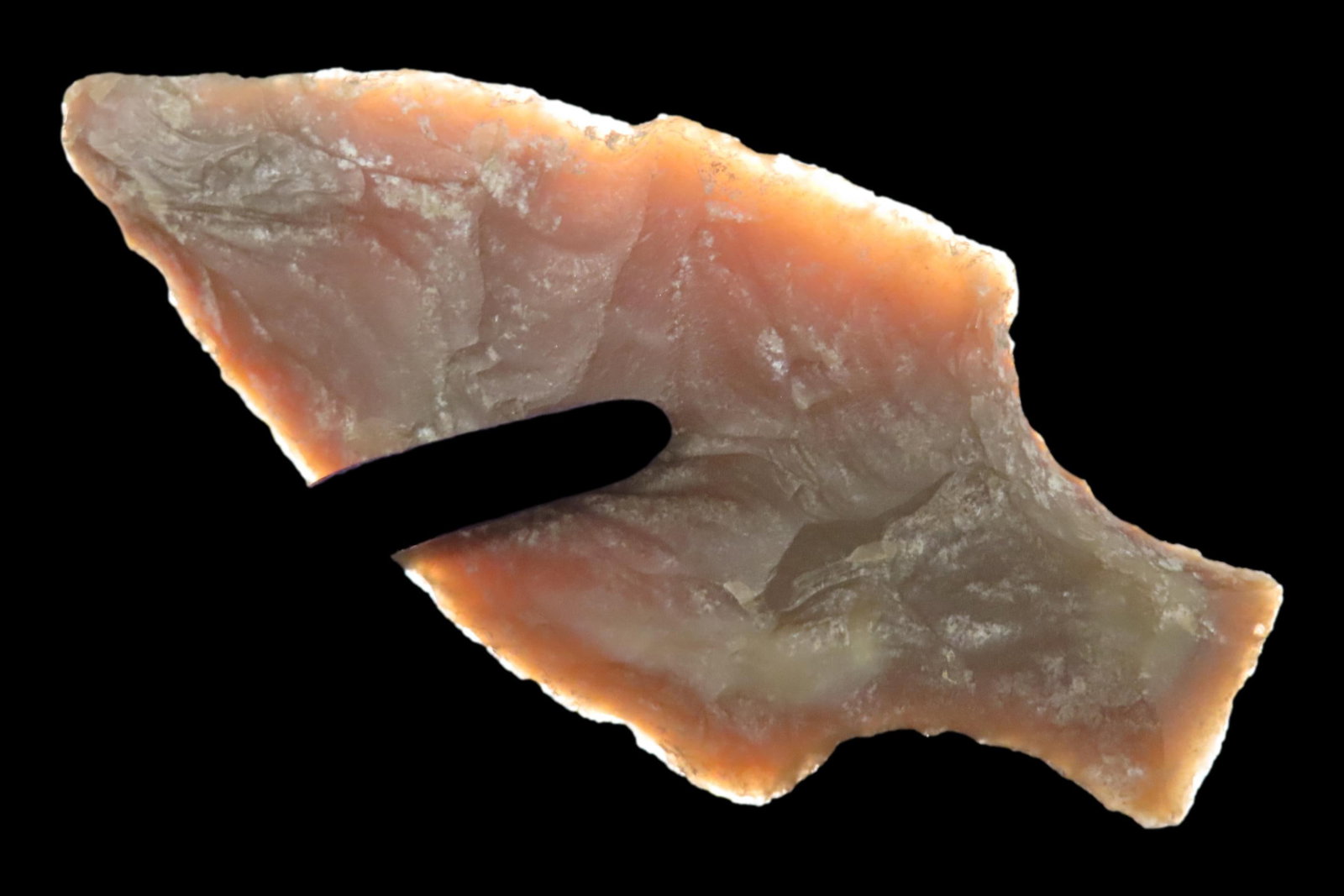 2 5/8" Texas Rootbeer Flint Nolan found in Gilespie County TX. Translucent & well patinated! (1 of 7)