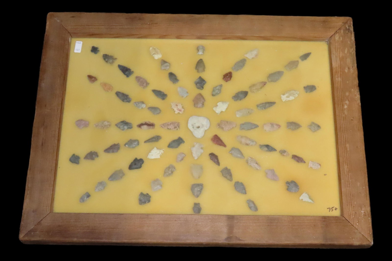 24" x 18" Frame full of Arrowheads found in Wayne & Hardin County Tennessee by Boyd Cole. Indian (1 of 6)