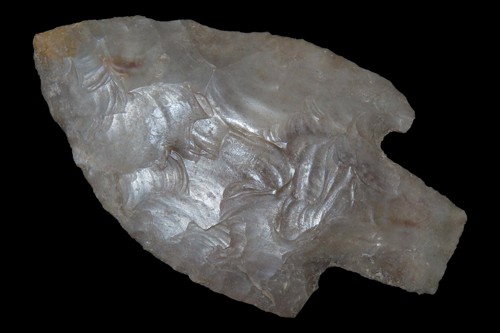 Amazing 3 7/16" Texas Andice / Bulverde found in Kerr County TX. Very htin and well flaked example.: Amazing 3 7/16" Texas Andice / Bulverde found in Kerr County TX. Very htin and well flaked example.