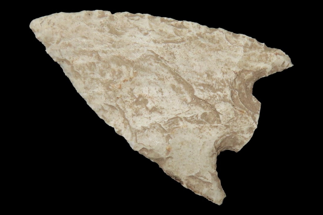 Fine Florida Kirk Corner Notch Snapped Base found in Pasco County, FL. Ex Brian Boles Collection. (1 of 6)