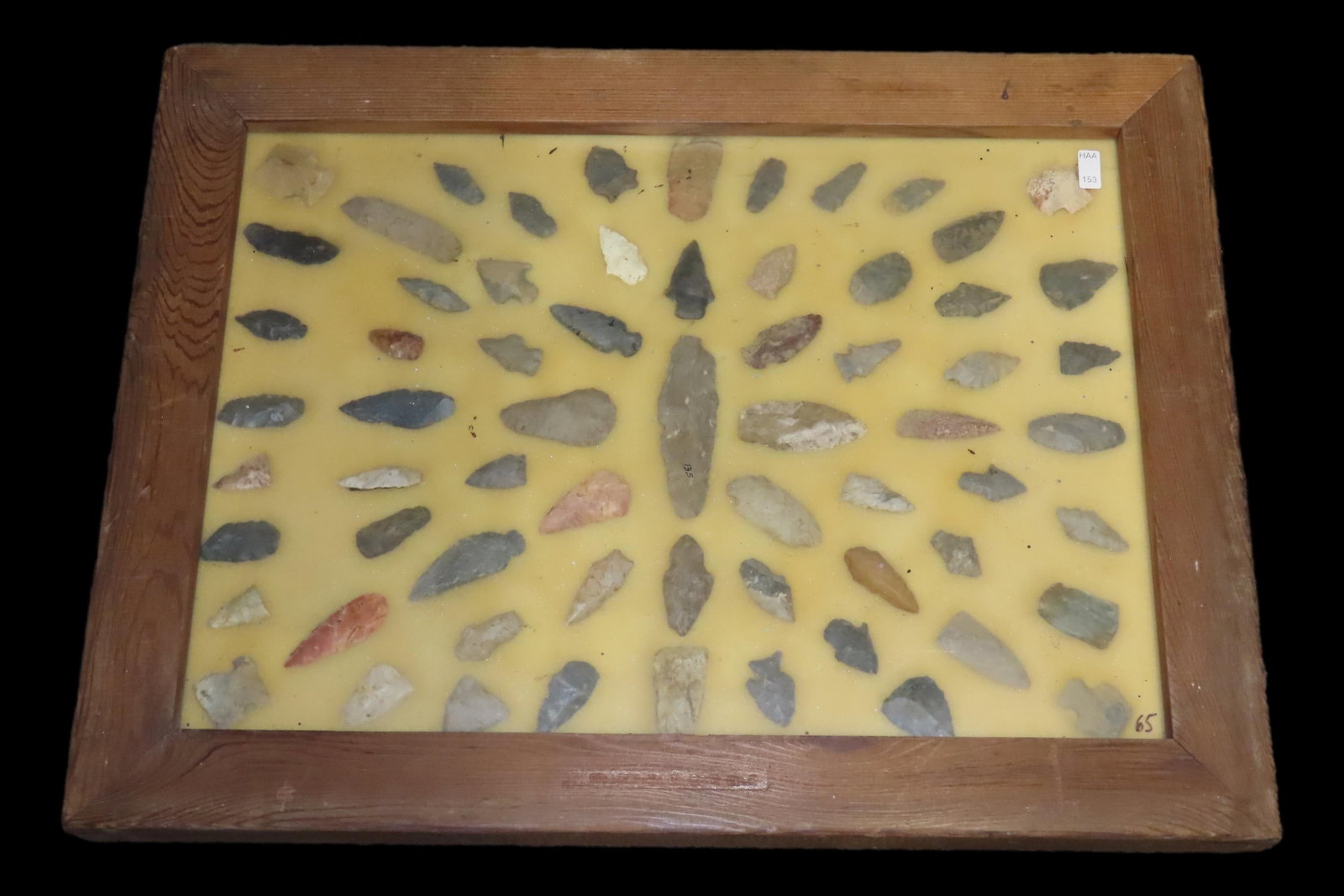 24" x 18" Frame full of Arrowheads found in Wayne & Hardin County Tennessee by Boyd Cole. Indian (1 of 7)