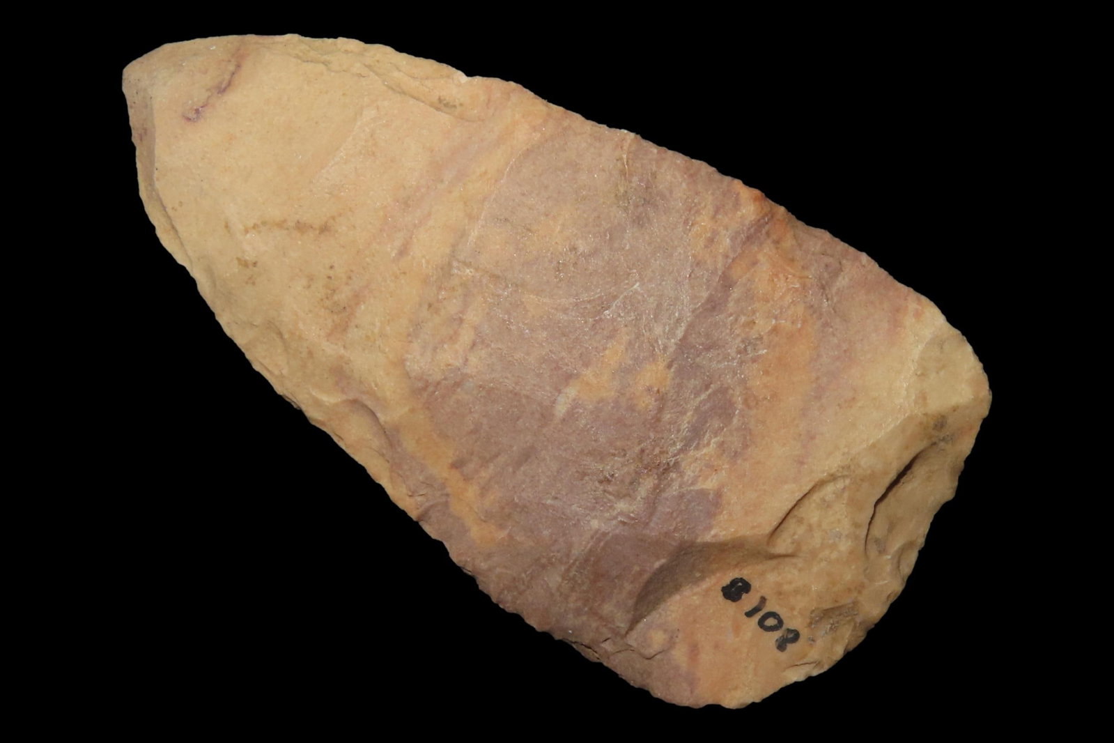 Colorful 2 1/2" Florida Cowhouse Slough Ovoid Blade found in Pasco County, FL. Ex Brian Boles (1 of 6)