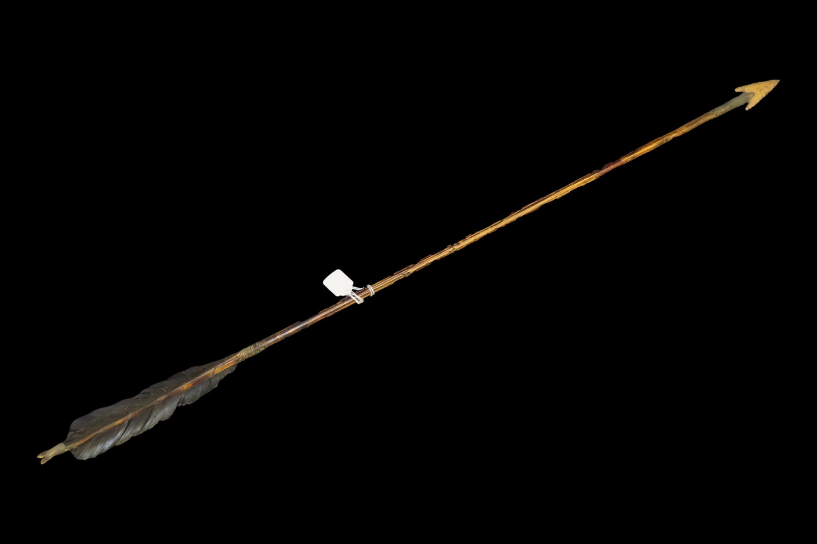 Phenomenal All Original Historic Plains Indian Arrow with Original Hafted Arrowhead, Original (1 of 8)