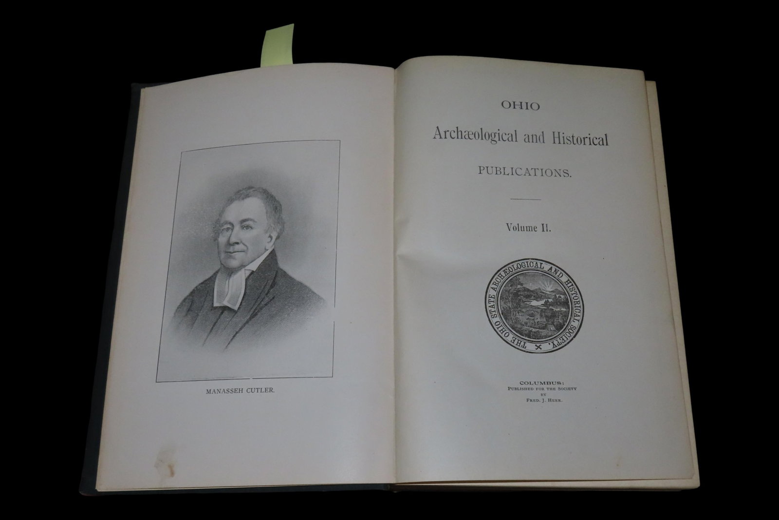 1888 FIRST EDITION HARDBACK; OHIO ARCHAEOLOGICAL AND HISTORICAL SOCIETY PUBLICATIONS VOLUME 2, 582 (1 of 5)