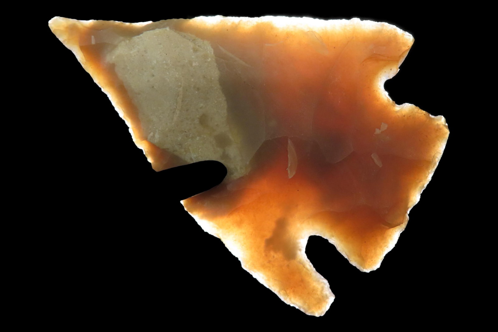 Translucent 2 3/16" Texas Rootbeer Chert Marshapp Arrowehad found in Gillespie County, TX. Nice (1 of 7)