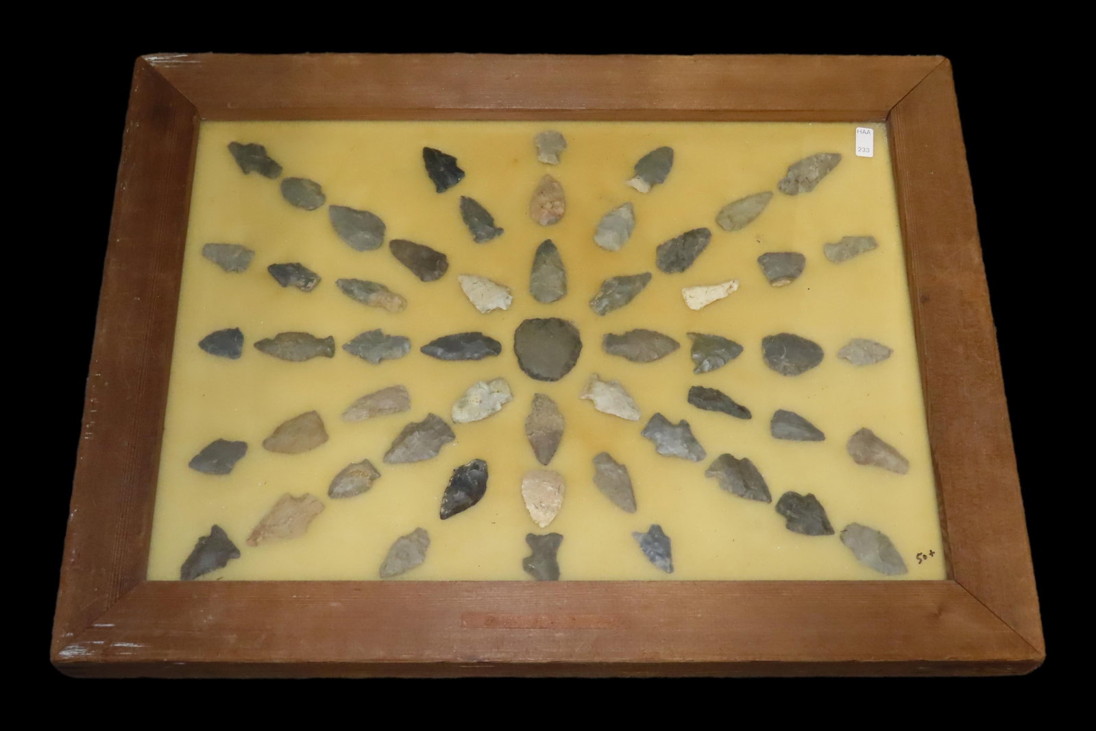 24" x 18" Frame full of Arrowheads found in Wayne & Hardin County Tennessee by Boyd Cole. Indian (1 of 6)