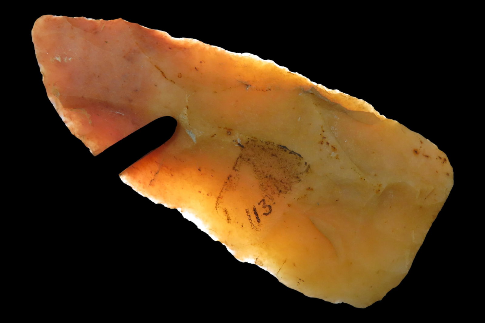 3" Translucent Kaolun Stanfield Blade / Dalton Knife found in Jackson County Illinois. Colorful (1 of 8)