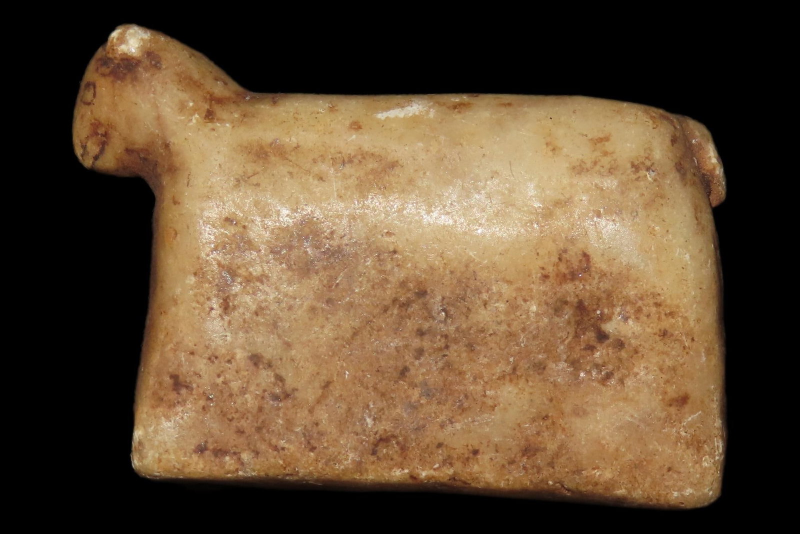 Pre-Columbian Stone Canopa Llama effigy from Peru, Colonial era, Nicely carved details and well (1 of 7)