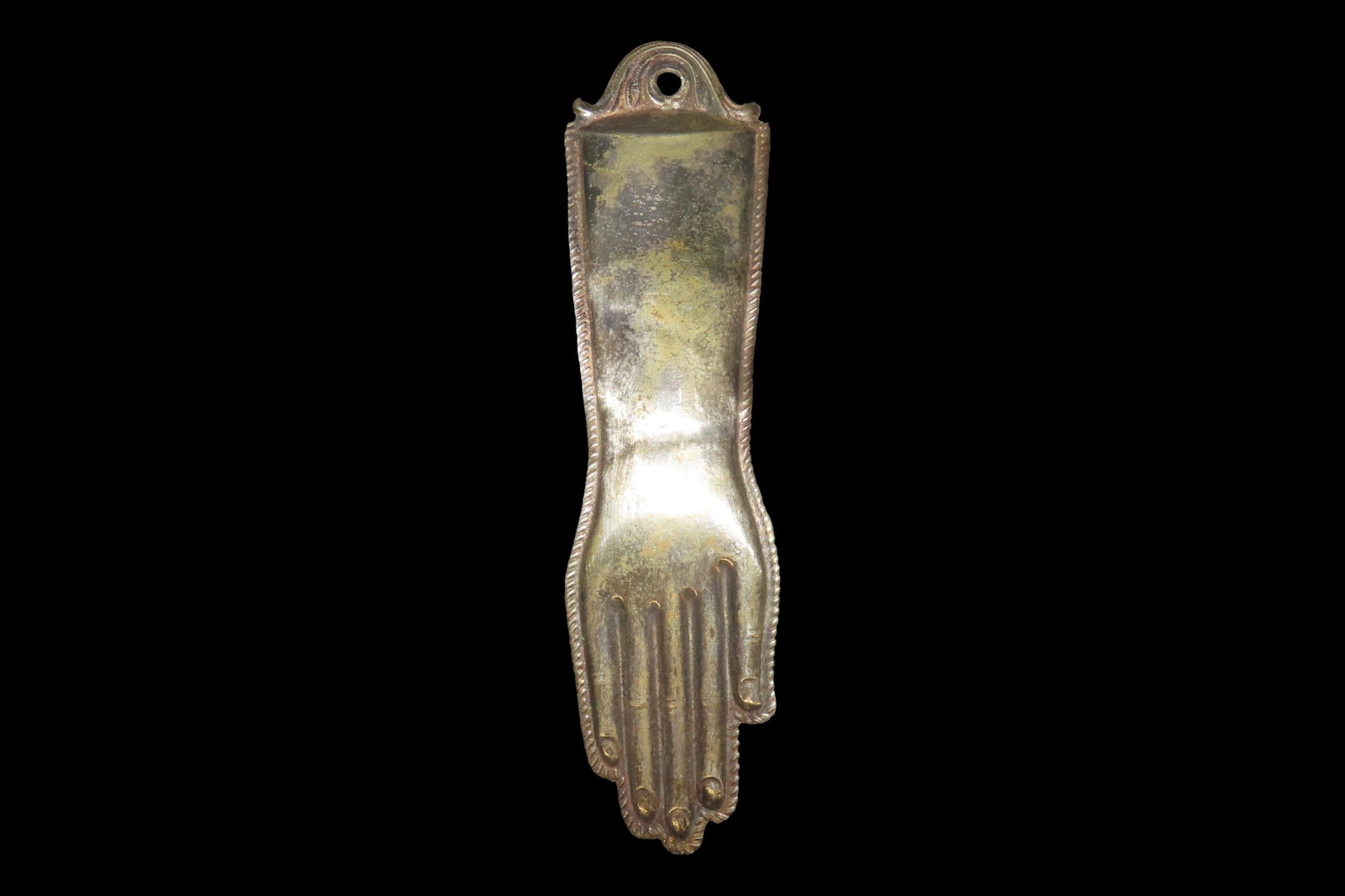 8" Vintage 1800's Silver Ex Voto Milagro Pendant. Colonial Era Religeous Offerings for Well Being,: 8" Vintage 1800's Silver Ex Voto Milagro Pendant. Colonial Era Religeous Offerings for Well Being, Healing, or Giving Thanks for a Miracle. This one is Silver.