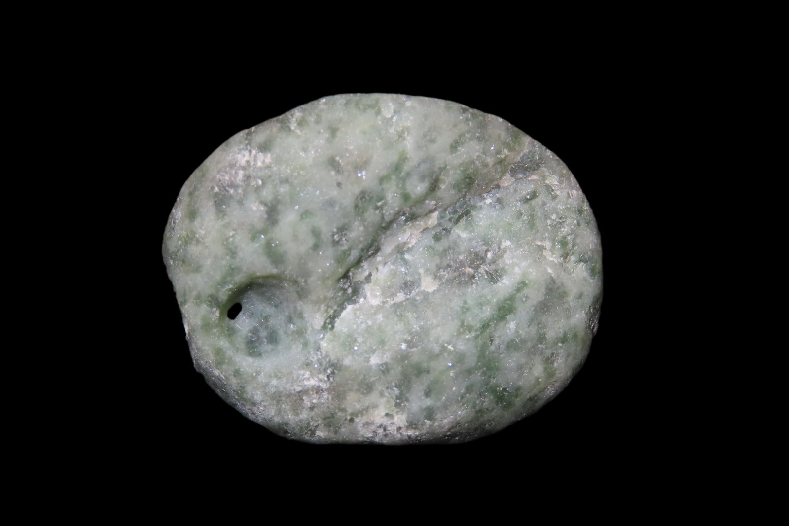 Nice l Pre-Columbian Mezcala Jade / Jadeite Face Effigy Pendant, Drilled Stone Bead. Meticulously (1 of 5)