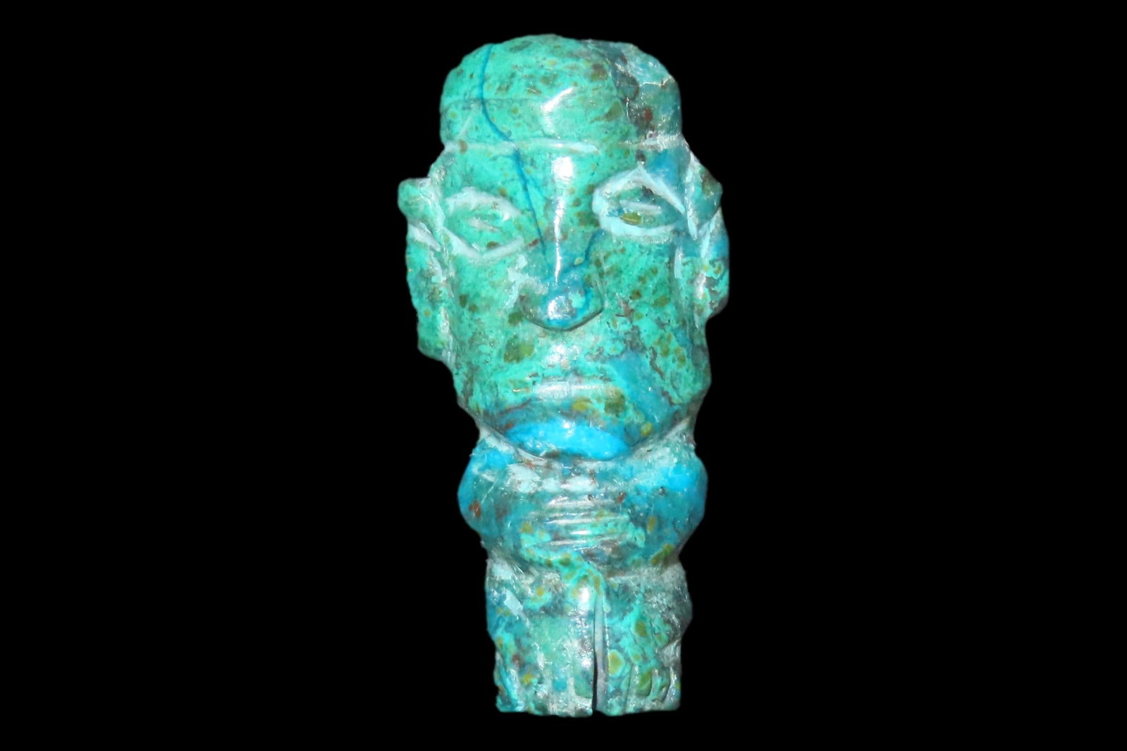 Incredible Pre-Columbian Mayan Jade Human Effigy Pendant, Mexico. Motley COA. Amazing Colors and (1 of 6)