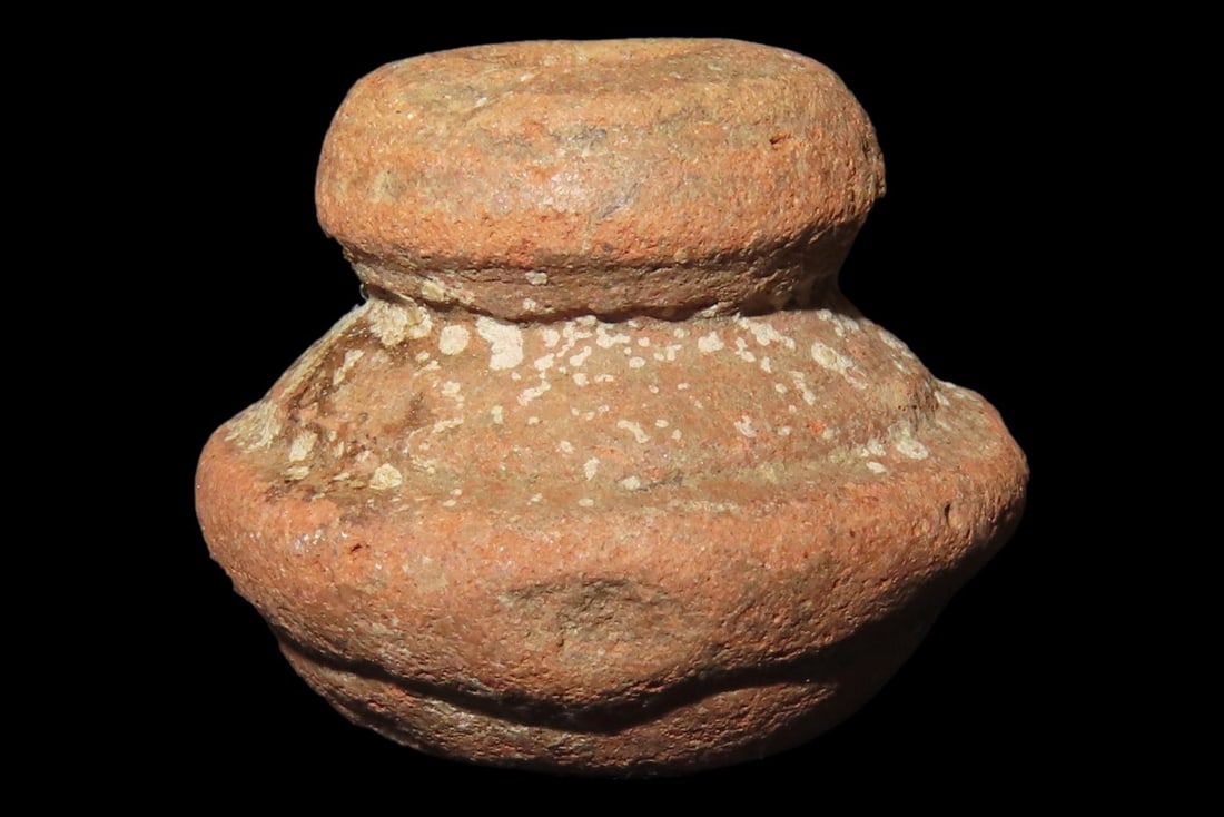 Engraved Pre-Columbian Effigy Clay Bead, Nicely Deigned Example. Mexico. (1 of 4)
