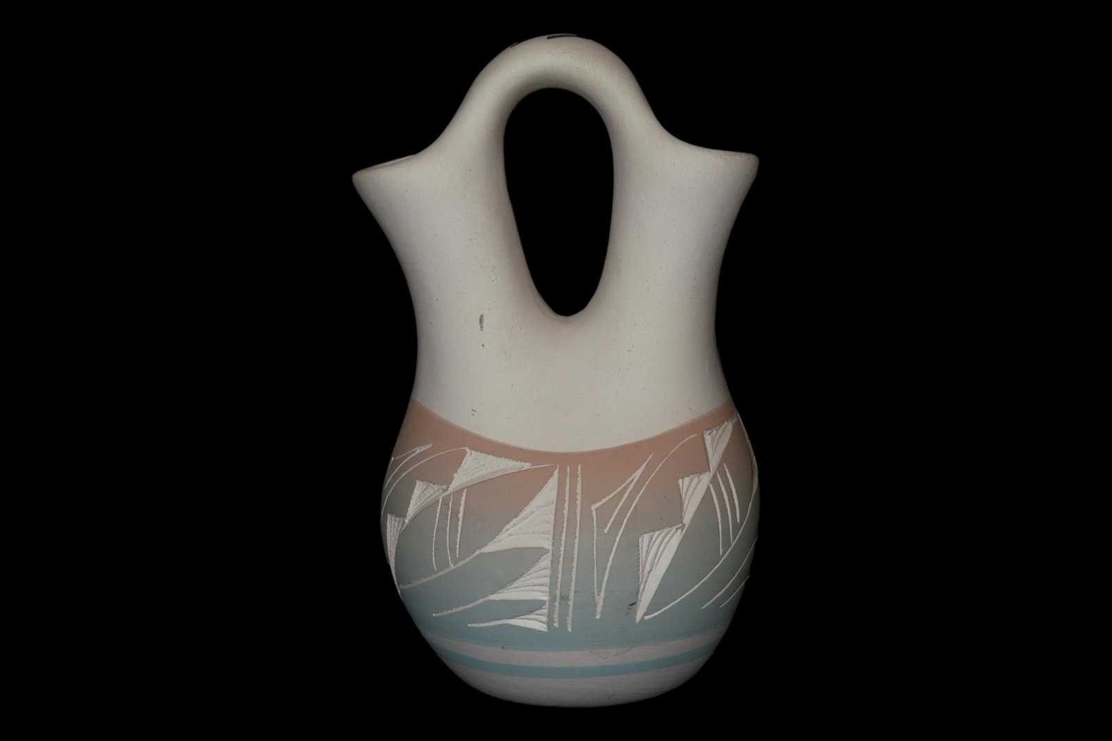 Beautiful Southwest Navajo Indians Pottery Wedding Vase. Original Hand Painted / hand Etched (1 of 7)