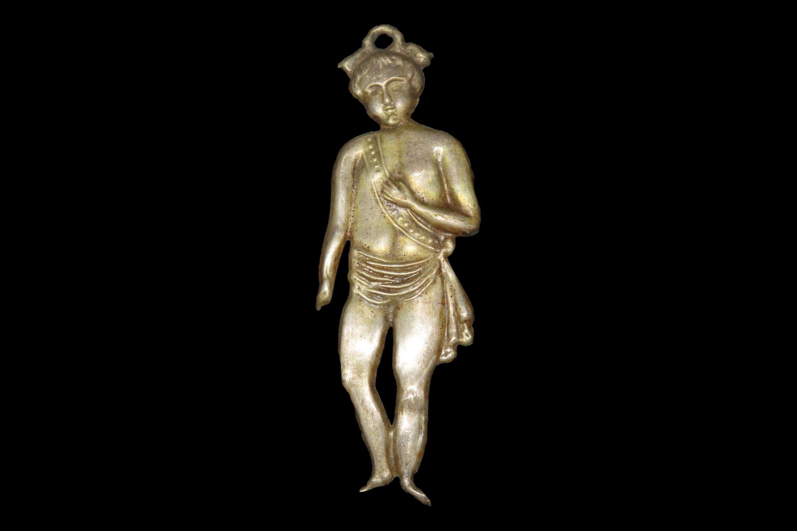 5 1/4" Vintage 1800's Ex Voto Milagro Pendant. Colonial Era Religeous Offerings for Well Being,: 5 1/4" Vintage 1800's Ex Voto Milagro Pendant. Colonial Era Religeous Offerings for Well Being, Healing, or Giving Thanks for a Miracle. This one is Silver Plated.