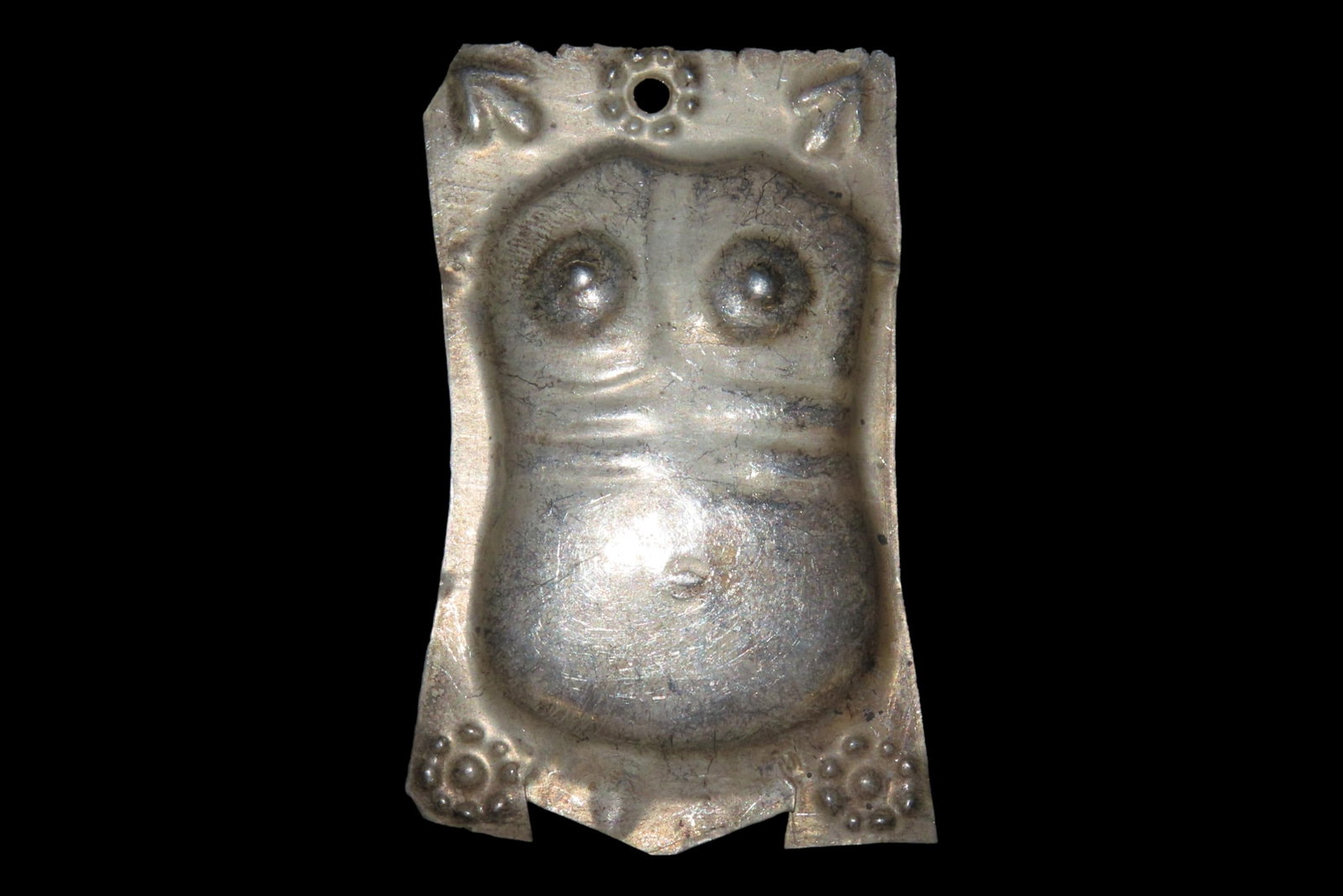 2 1/2" Vintage 1800's Silver Ex Voto Milagro Pendant. Colonial Era Religeous Offerings for Well: 2 1/2" Vintage 1800's Silver Ex Voto Milagro Pendant. Colonial Era Religeous Offerings for Well Being, Healing, or Giving Thanks for a Miracle. This one is solid Silver.