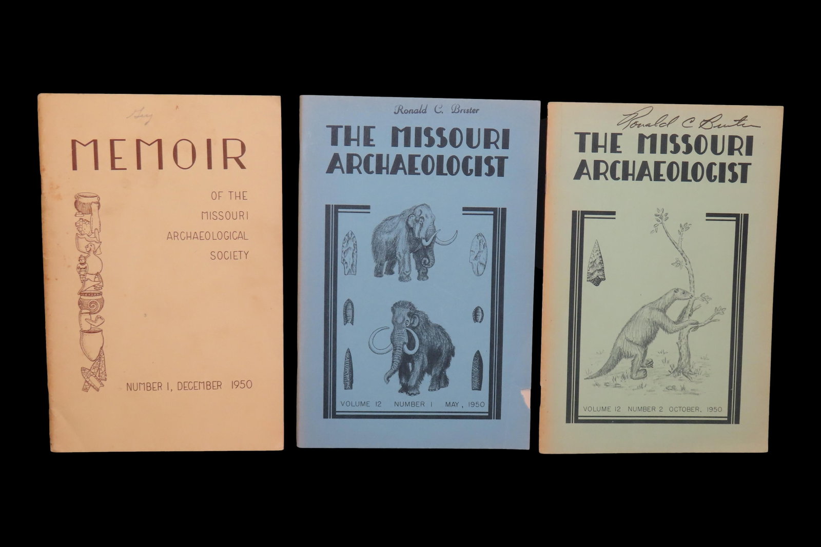 3 Hard to find Early Issues of the Missouri Archaeologist, 1950. Full of Pics & Articles on all (1 of 3)