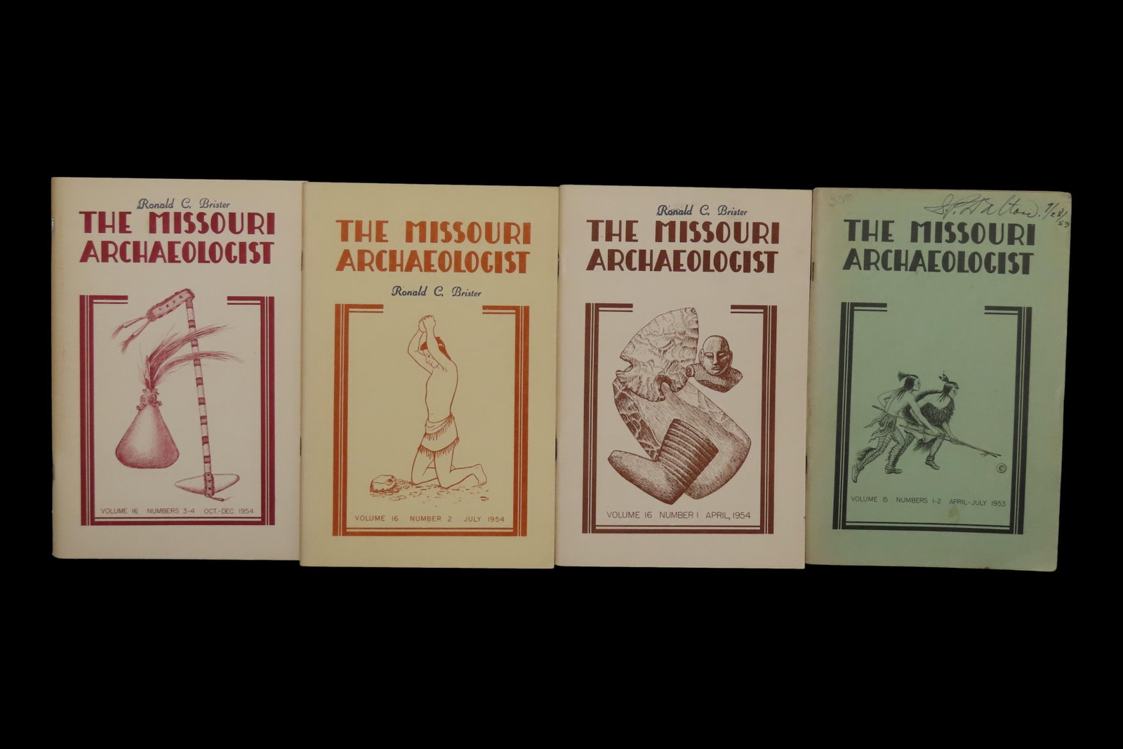 4 Hard to find Early Issues of the Missouri Archaeologist, 1953-1954. Full of Pics & Articles on all (1 of 4)