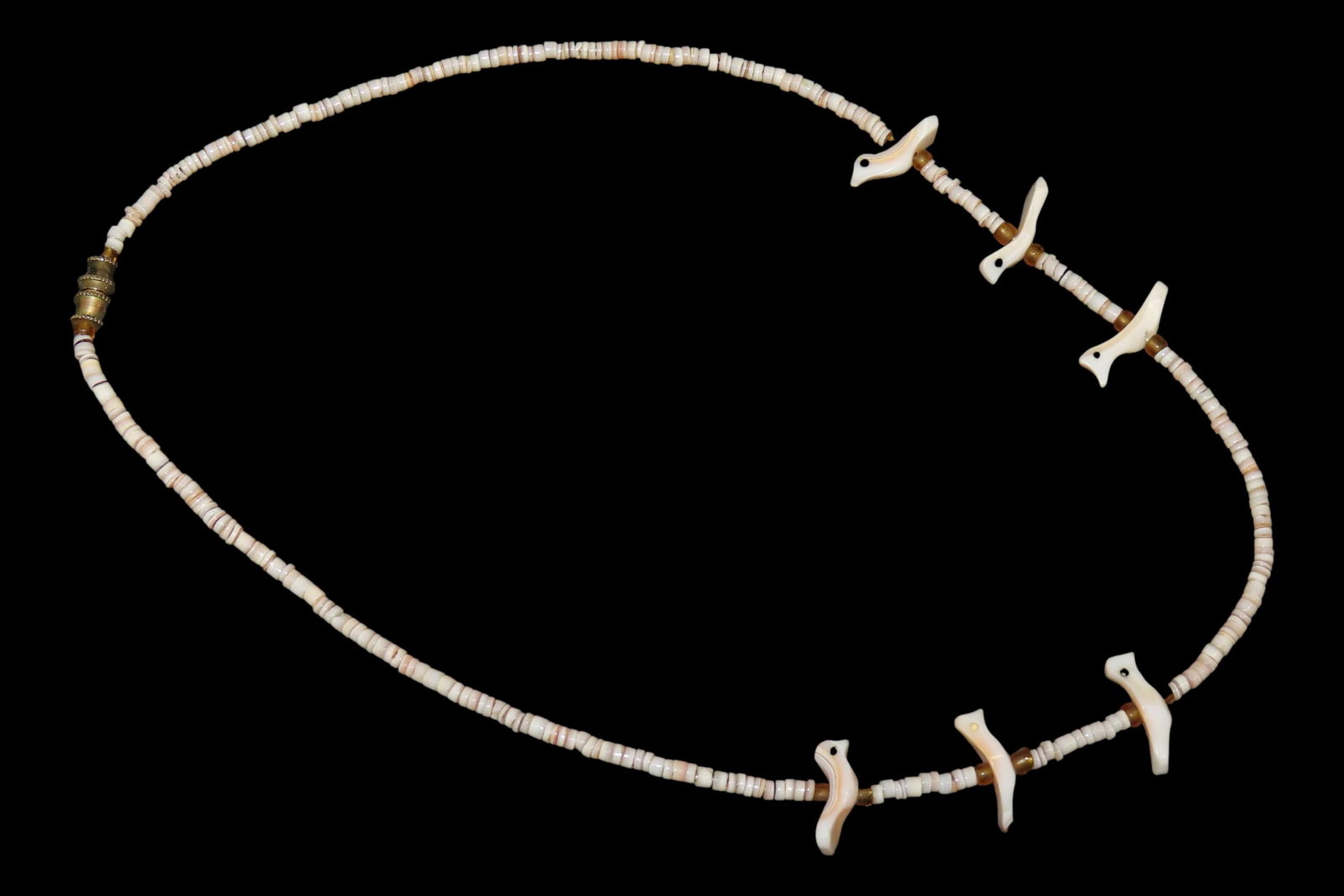 15" Long Zuni Ainimal Fetish Beaded Necklace with Intricately Carved Birds. Beautiful Example (1 of 4)