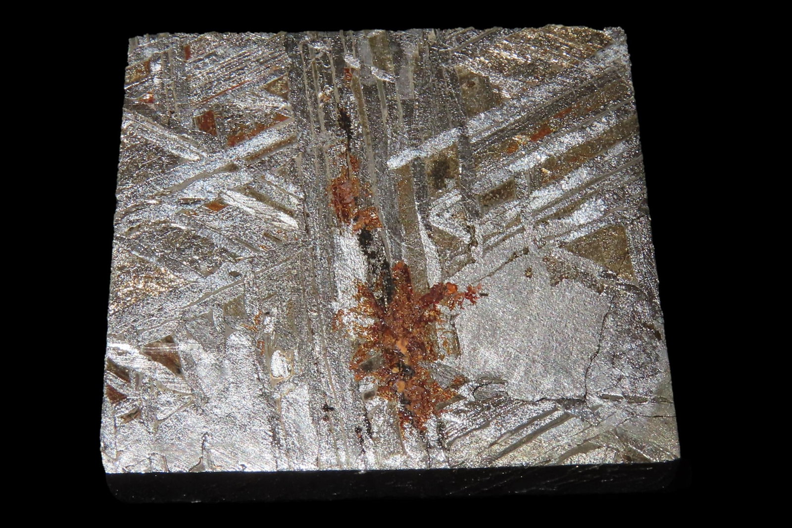 Nice Cut & Polished Meteorite Slab, 40 grams, Beautiful Windmanstatten Pattern (1 of 5)